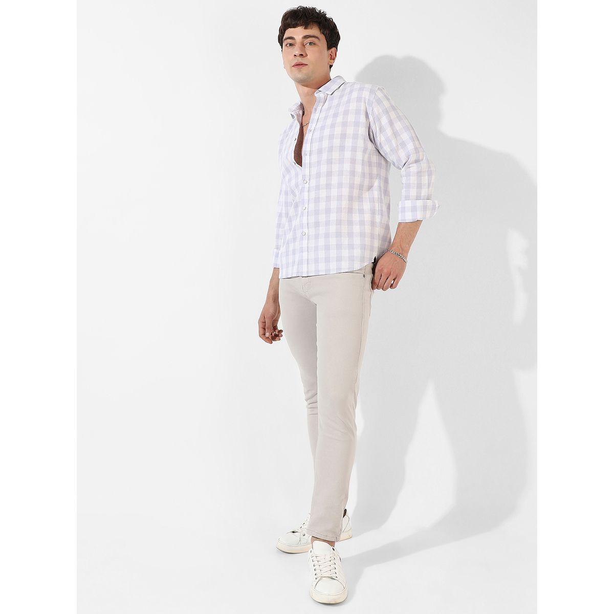Campus Sutra X Styli  Gingham Checked Button-Down Casual Shirt-men-clothing-shirts-image-4