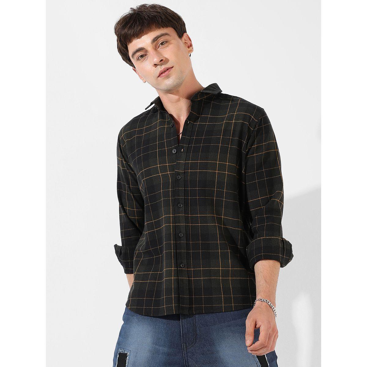 Campus Sutra X Styli  Checkered Button-Down Casual Shirt-men-clothing-shirts-image-1