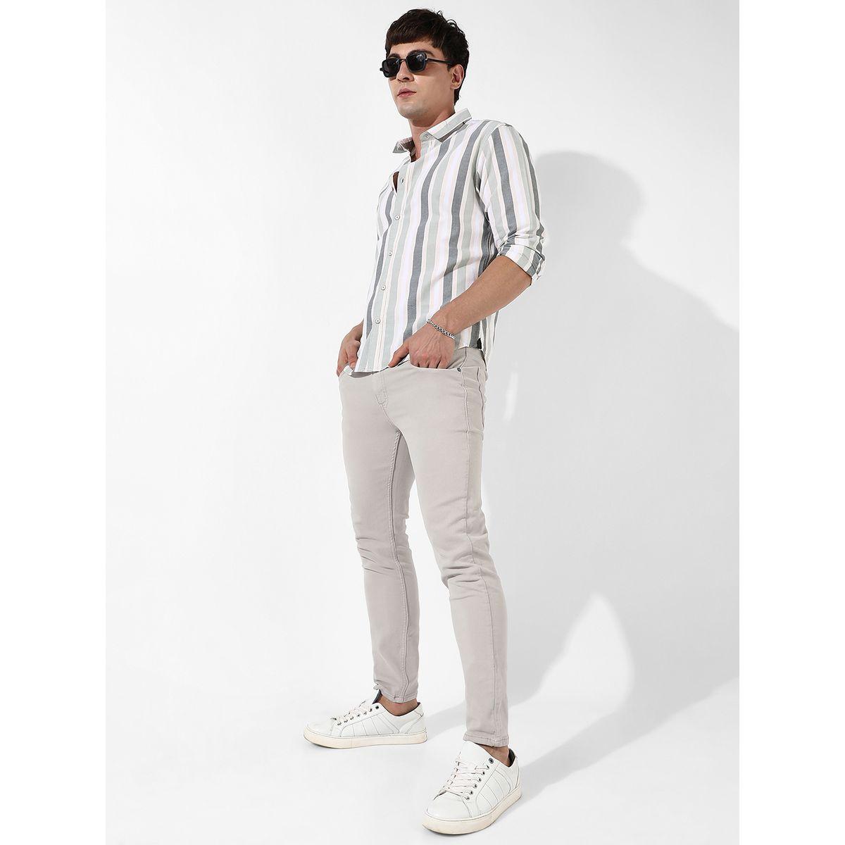 قميص مخطط بازرار غلق واكمام طويلة كامبوس سوترا × ستايلي-men-clothing-shirts-image-1