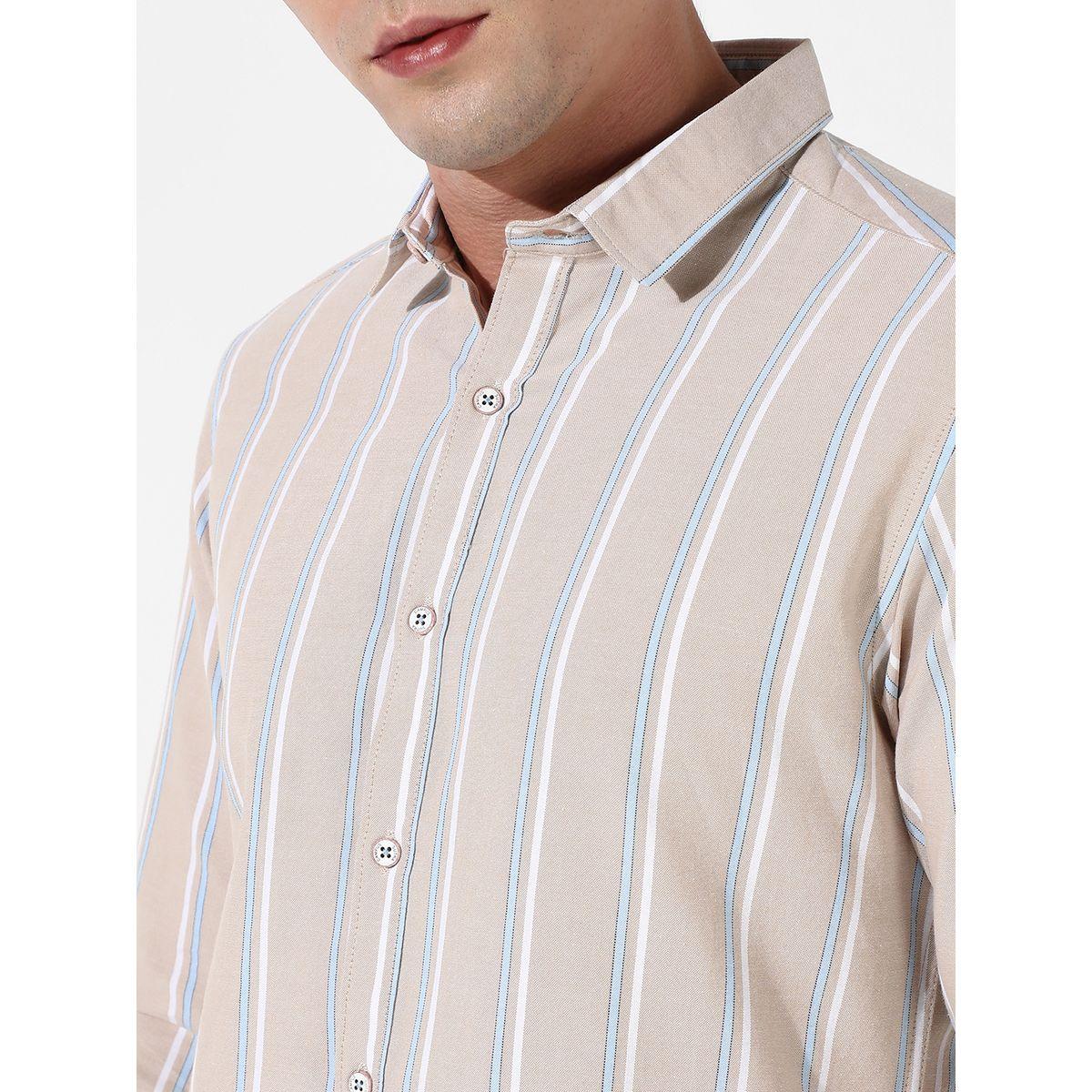 قميص مخطط بازرار غلق واكمام طويلة كامبوس سوترا × ستايلي-men-clothing-shirts-image-2