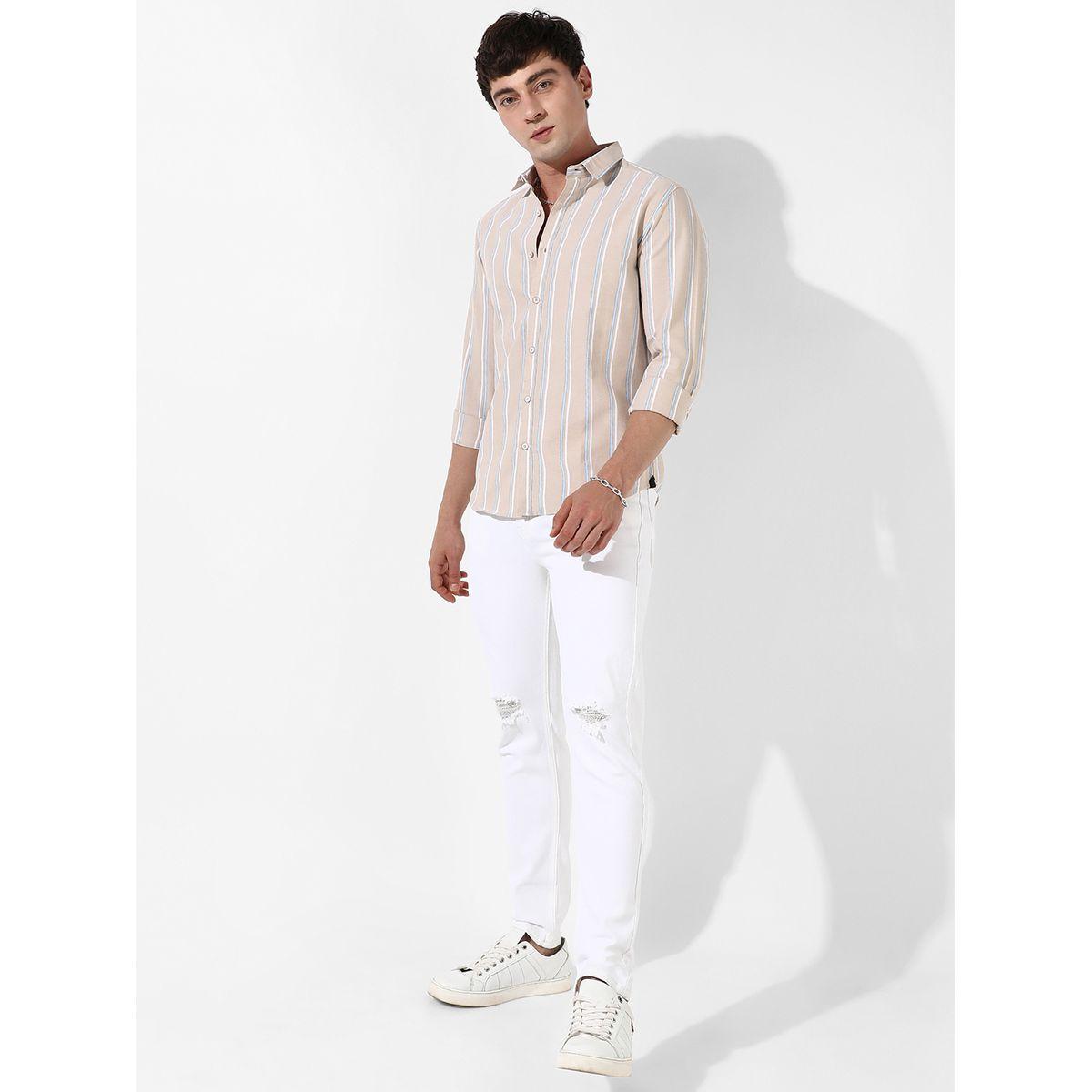 قميص مخطط بازرار غلق واكمام طويلة كامبوس سوترا × ستايلي-men-clothing-shirts-image-4