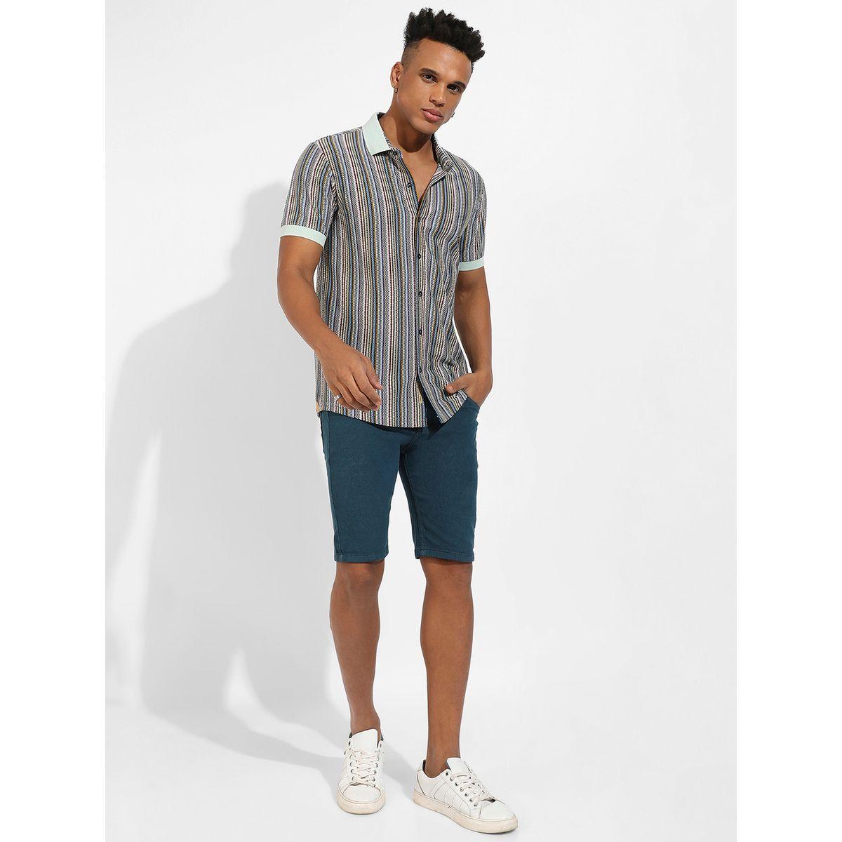 Campus Sutra X Styli  Contrast Knitted Button Down Shirt-men-clothing-shirts-image-4