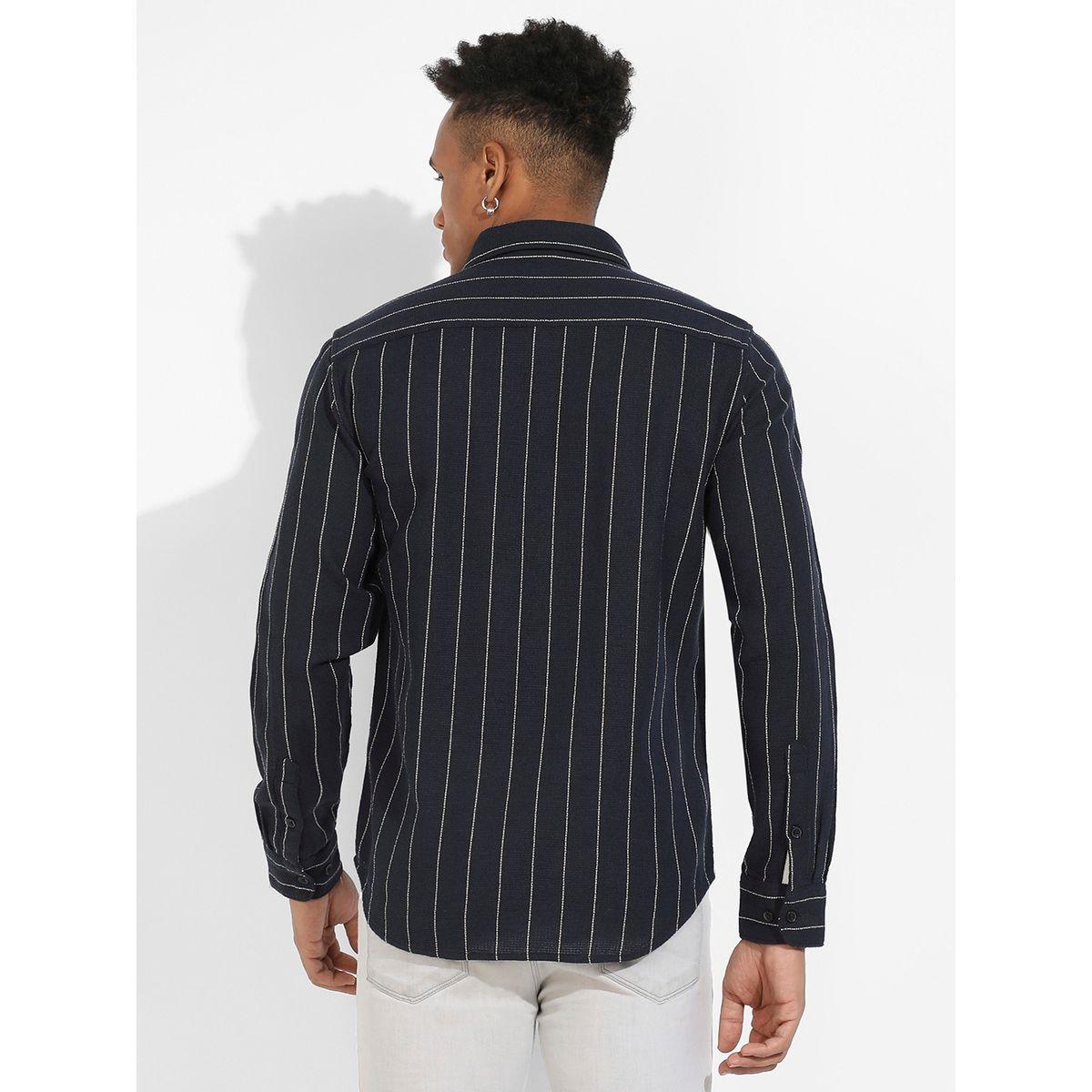 قميص بتفاصيل محزوزة مع ازرار غلق كامبوس سوترا × ستايلي-men-clothing-shirts-image-3