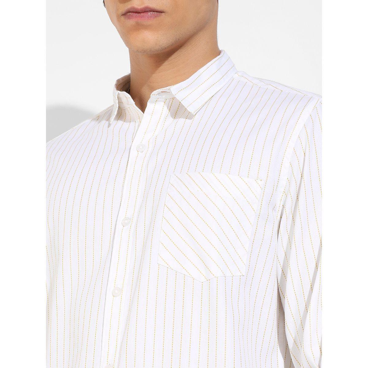 Campus Sutra X Styli  Chalk Striped Button Down Shirt-men-clothing-shirts-image-2