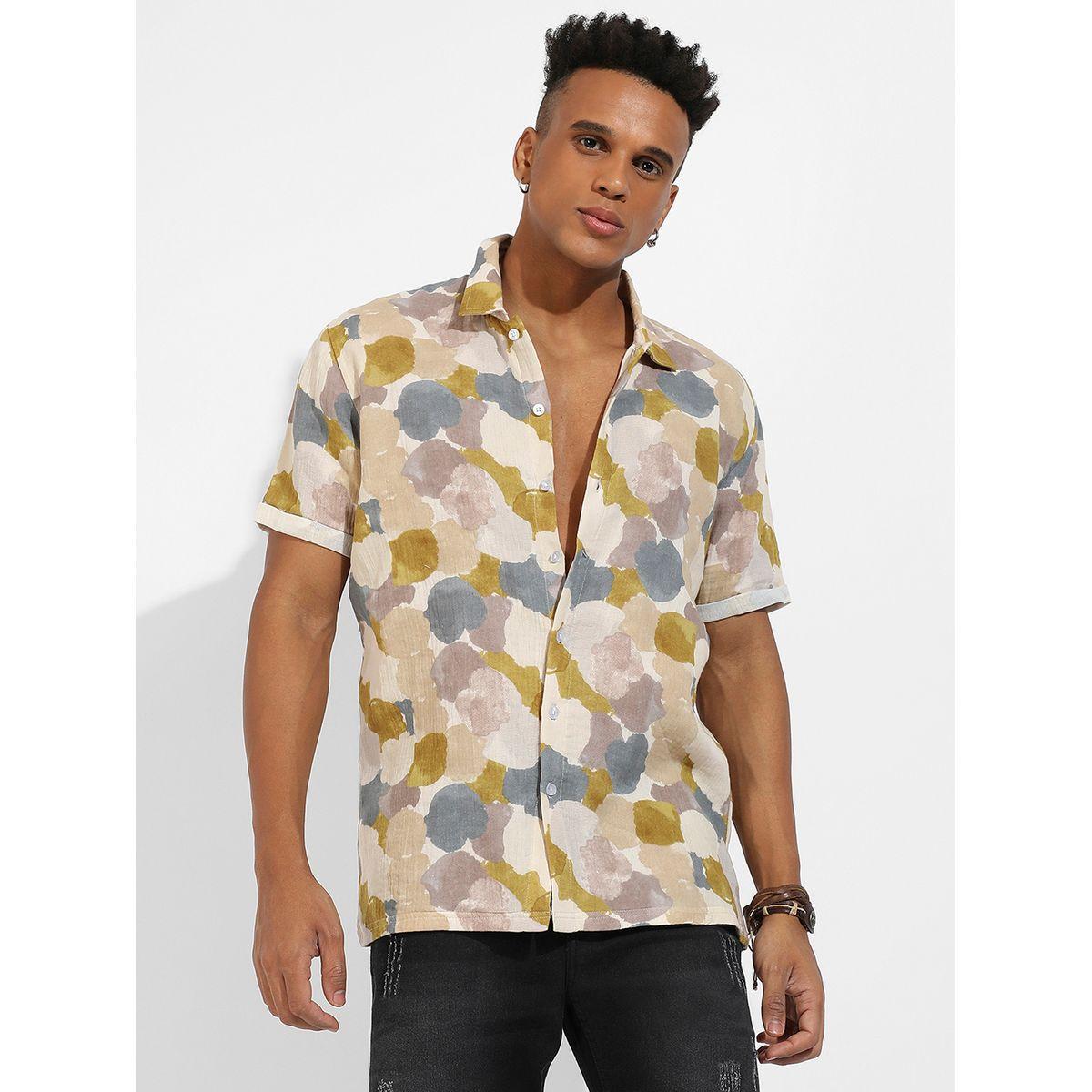 قميص بطبعة مجردة مع اكمام قصيرة كامبوس سوترا × ستايلي-men-clothing-shirts-image-1