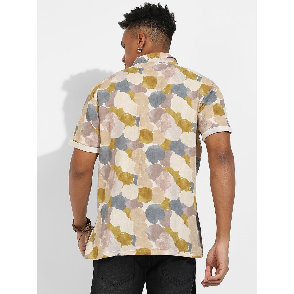 Campus Sutra X Styli  Abstract Print Short Sleeves Casual Shirt-men-clothing-shirts-image-3