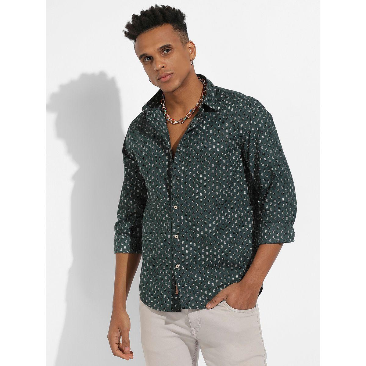 Campus Sutra X Styli  Ditsy Print Long Sleeves Casual Shirt-men-clothing-shirts-image-1
