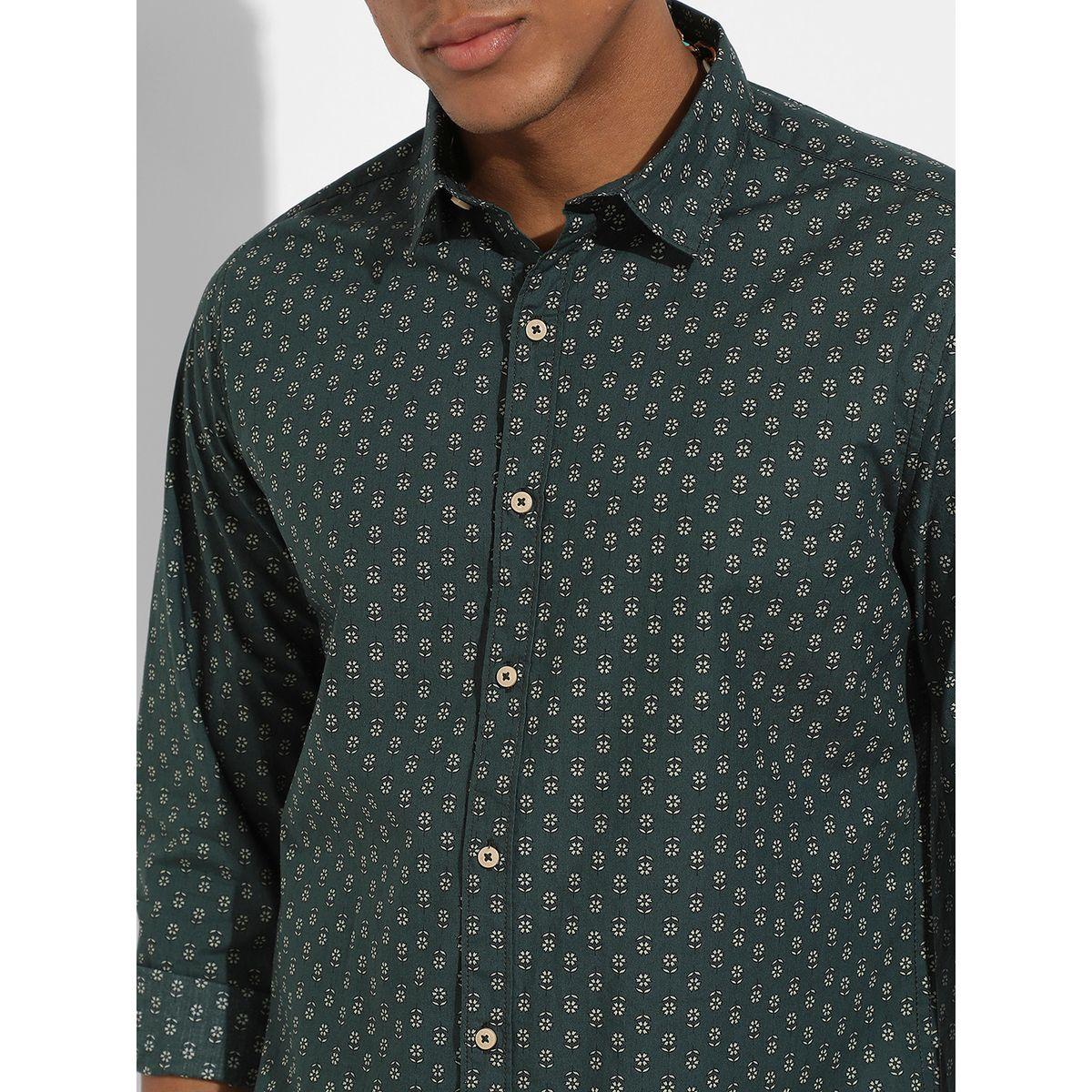 Campus Sutra X Styli  Ditsy Print Long Sleeves Casual Shirt-men-clothing-shirts-image-2