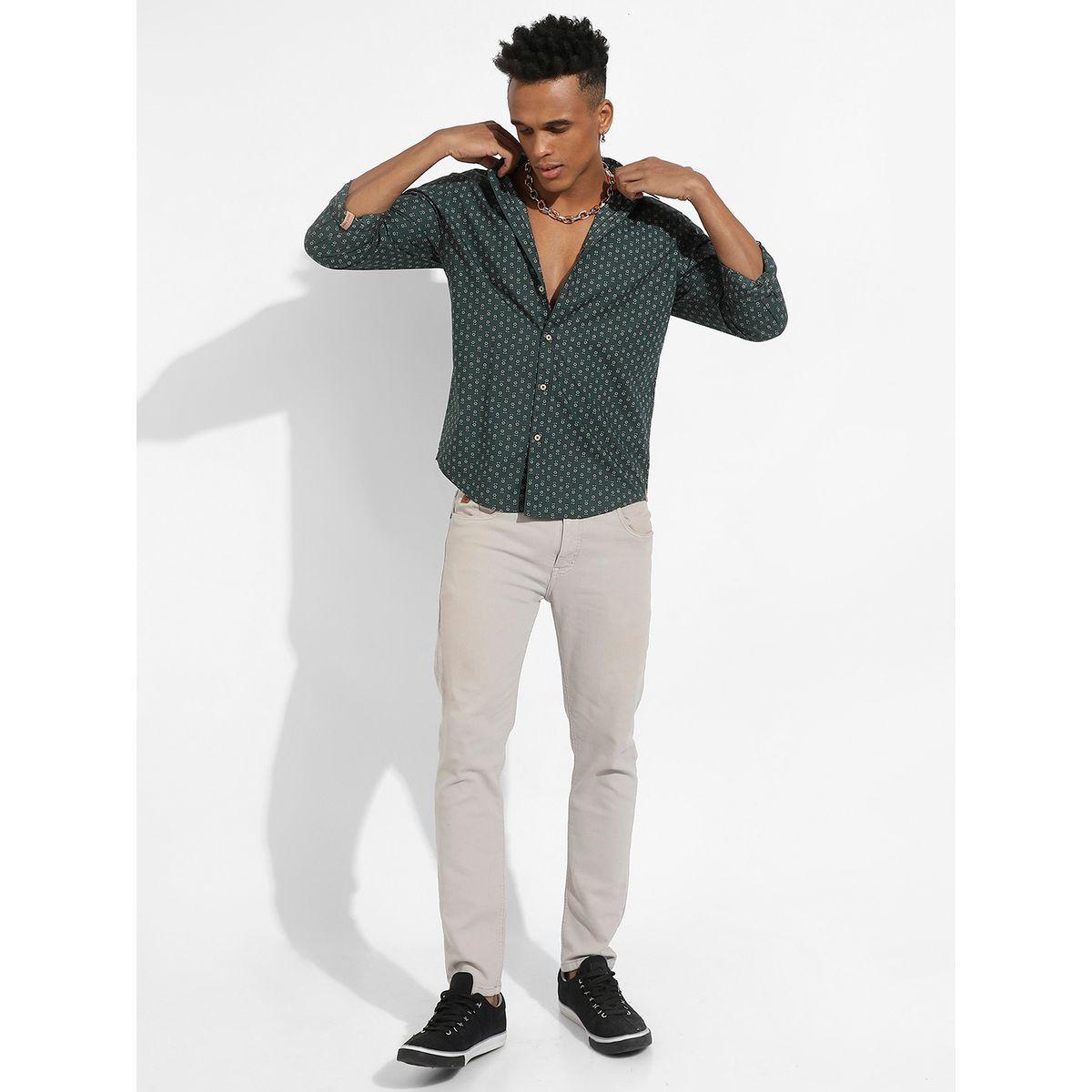 Campus Sutra X Styli  Ditsy Print Long Sleeves Casual Shirt-men-clothing-shirts-image-4
