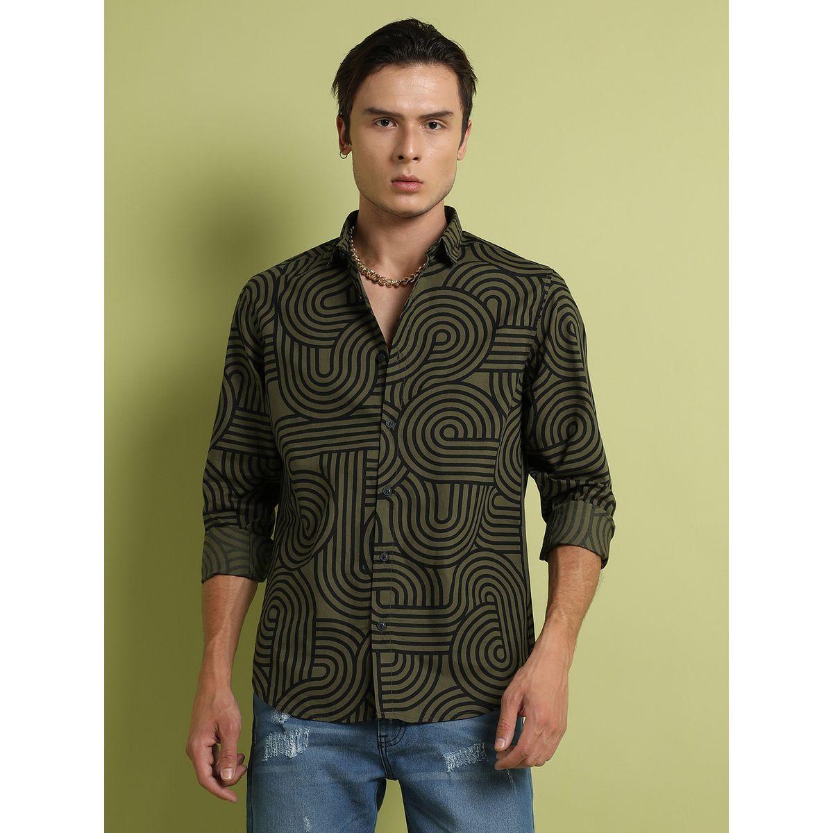Campus Sutra X Styli  Parallel Swirl Long Sleeves Shirt-men-clothing-shirts-image-1