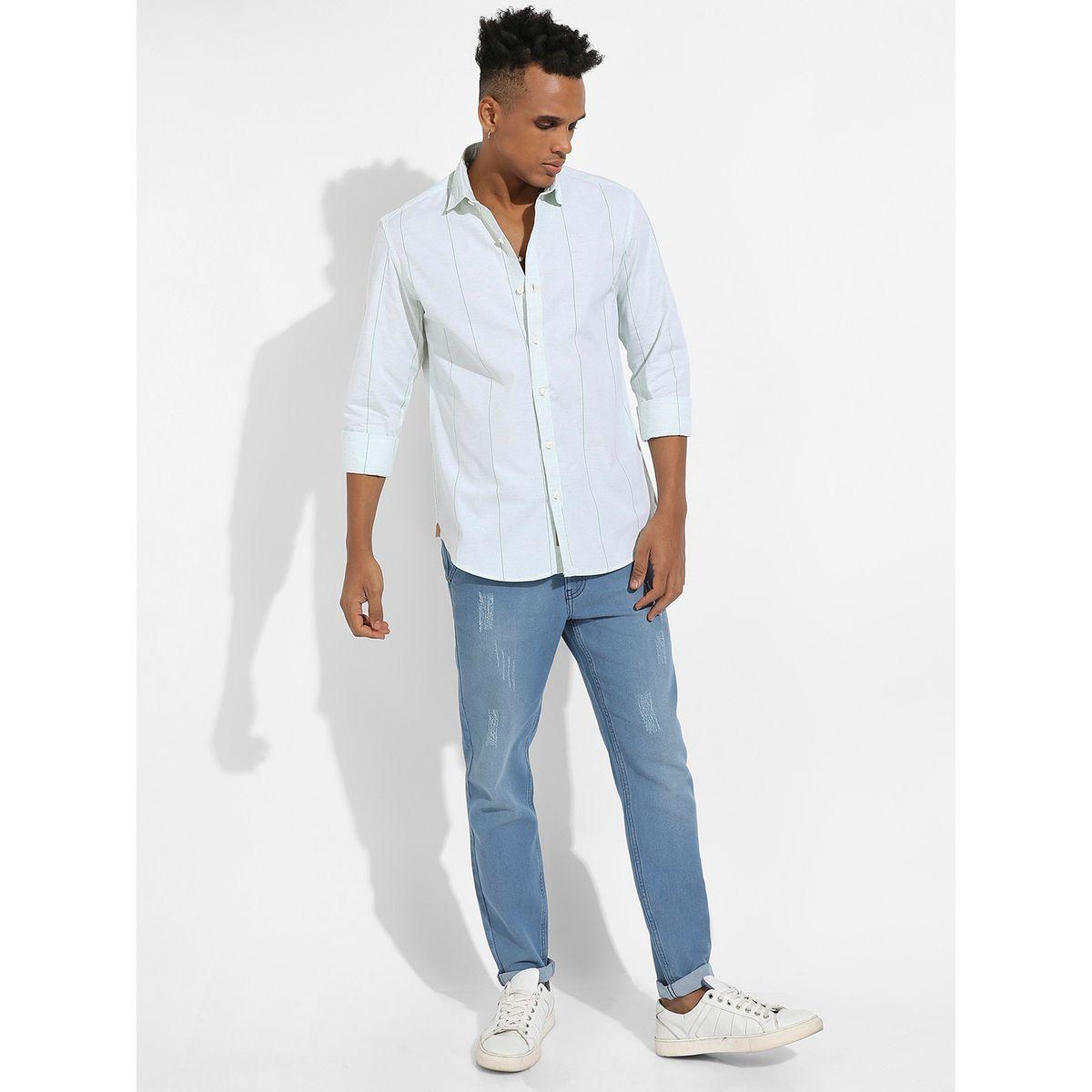 قميص كاجوال مزين بخطوط مع اكمام طويلة كامبوس سوترا × ستايلي-men-clothing-shirts-image-4