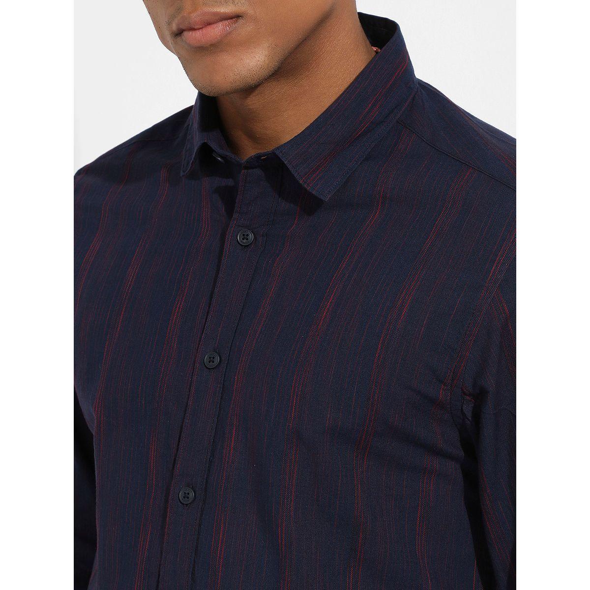 Campus Sutra X Styli  Ombre Striped Long Sleeves Casual Shirt-men-clothing-shirts-image-2
