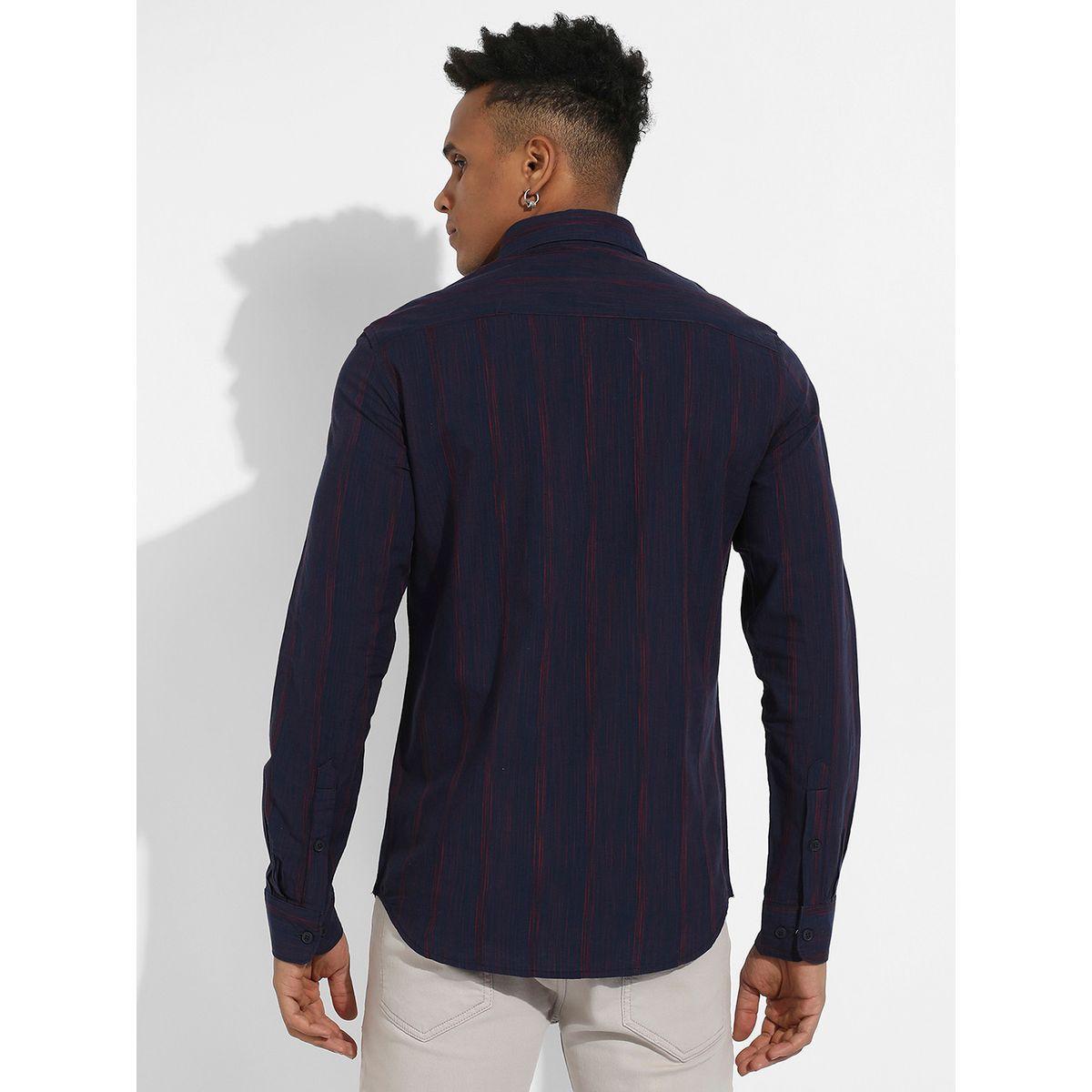 قميص مخطط كاجوال باكمام طويلة كامبوس سوترا × ستايلي-men-clothing-shirts-image-3