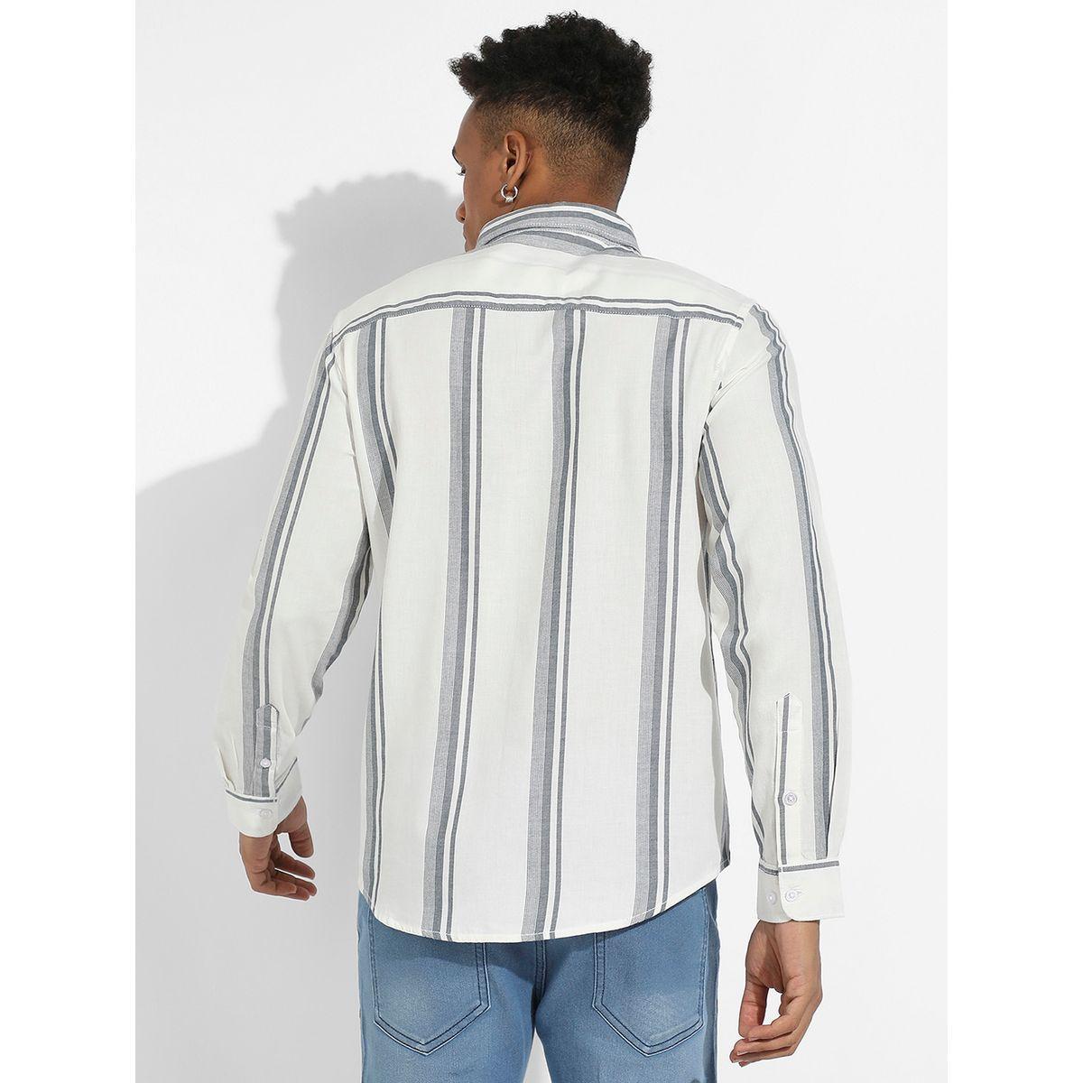 Campus Sutra X Styli  Slim Collar Striped Regular Fit Shirt-men-clothing-shirts-image-3