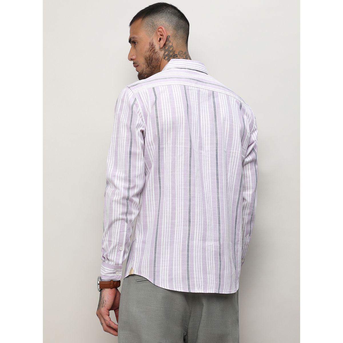 Campus Sutra X Styli  Slim Collar Striped Regular Fit Shirt-men-clothing-shirts-image-3