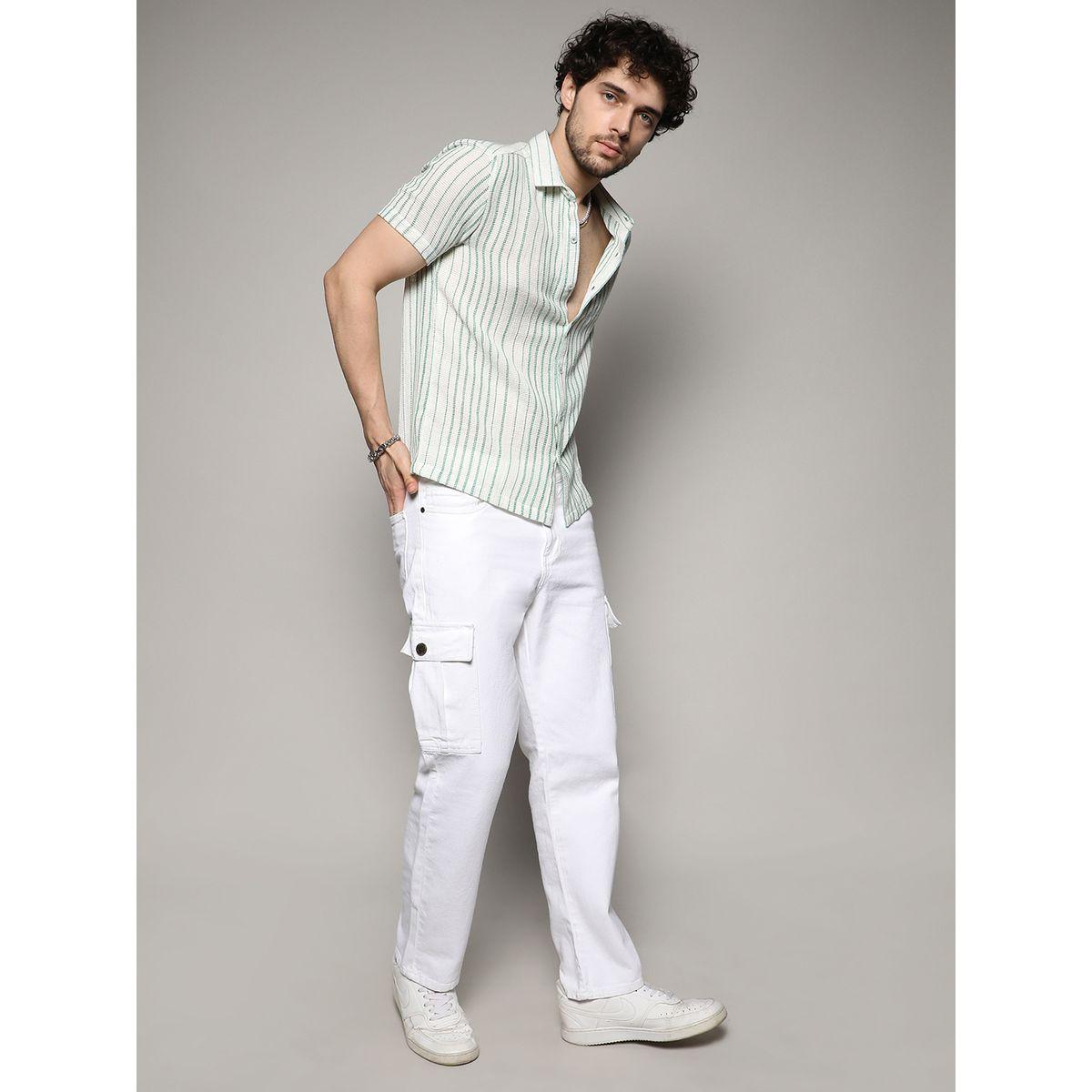 Campus Sutra X Styli  Woven Striped Semi-Sheer Casual Shirt-men-clothing-shirts-image-4