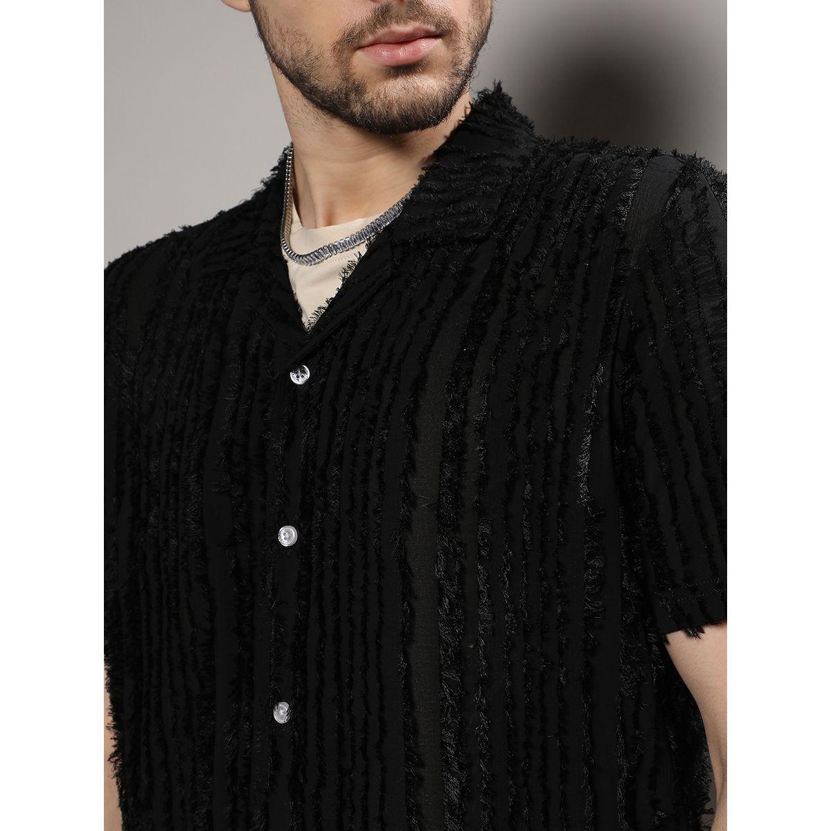 Campus Sutra X Styli  Fleece Design Regular Fit Casual Shirt-men-clothing-shirts-image-2
