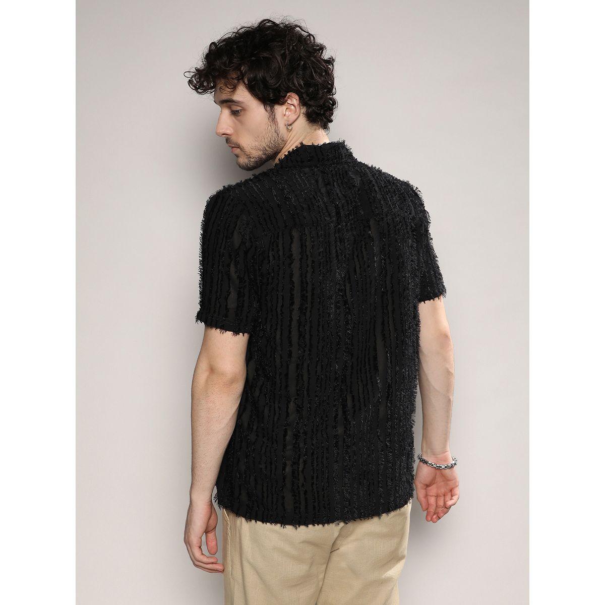 Campus Sutra X Styli  Fleece Design Regular Fit Casual Shirt-men-clothing-shirts-image-3