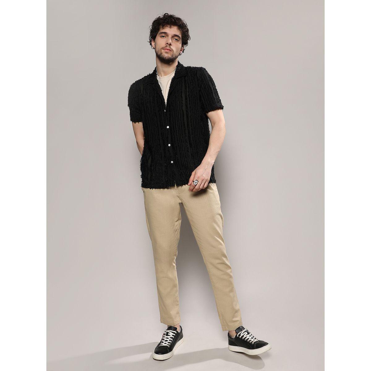 Campus Sutra X Styli  Fleece Design Regular Fit Casual Shirt-men-clothing-shirts-image-4