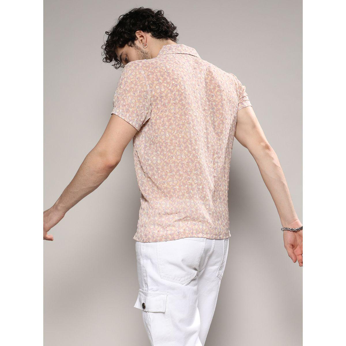 Campus Sutra X Styli  Dobby Floral Print Casual Shirt-men-clothing-shirts-image-3