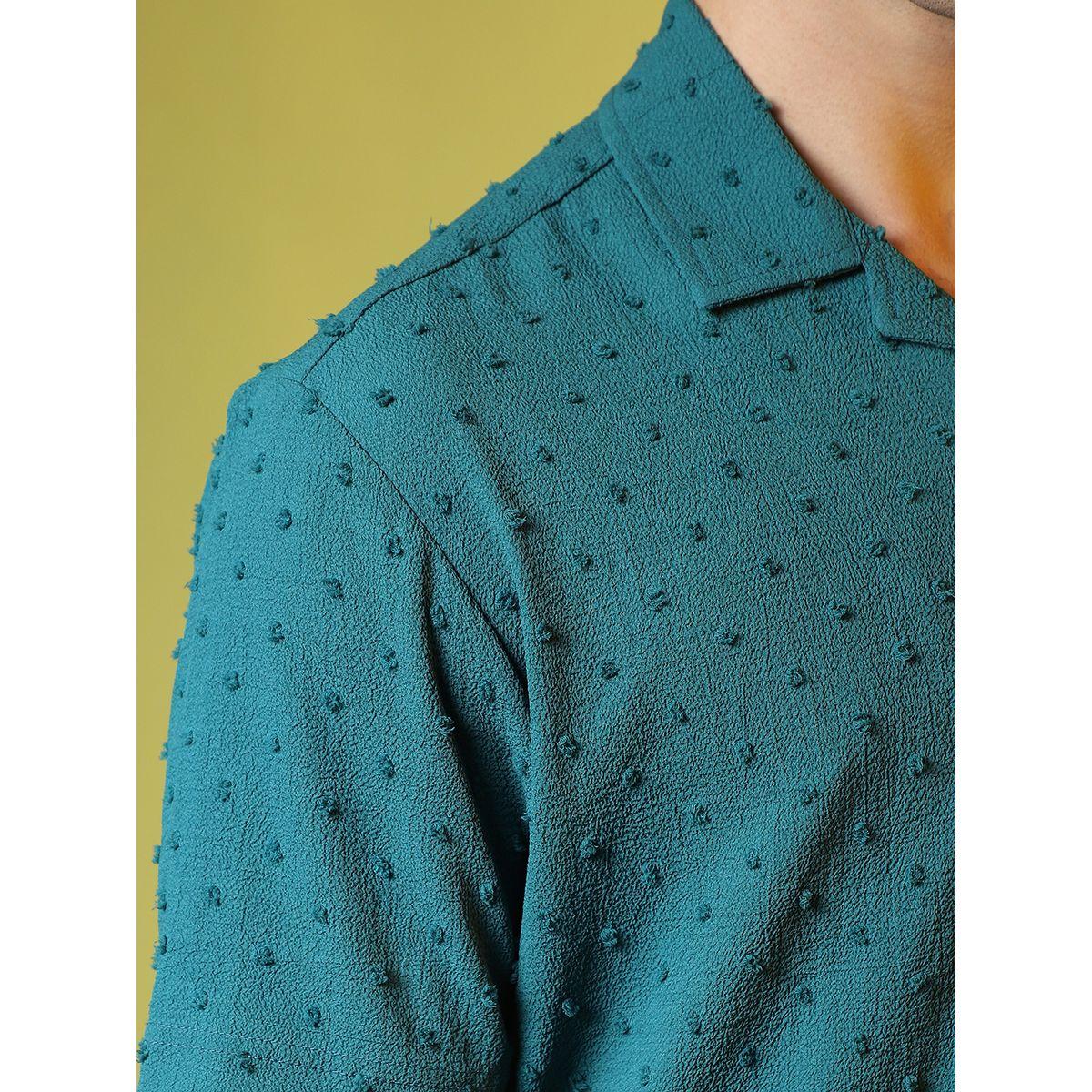 Campus Sutra X Styli  Dobby Regular Fit Shirt with Button Placket-men-clothing-shirts-image-3