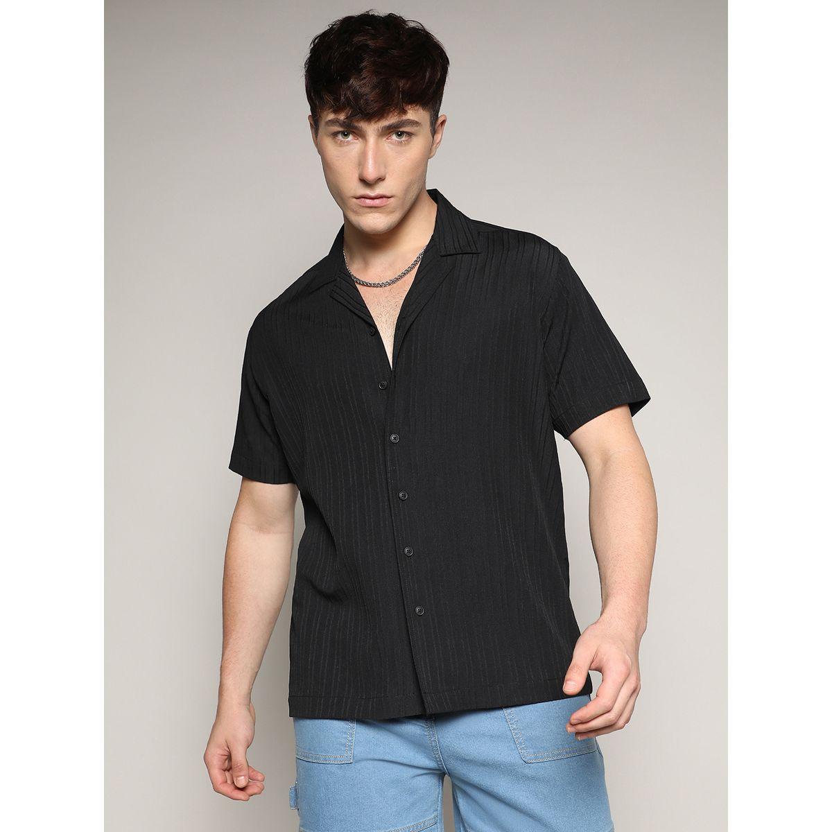 قميص كاجوال بنمط مخطط مع ازرار كامبوس سوترا × ستايلي-men-clothing-shirts-image-1