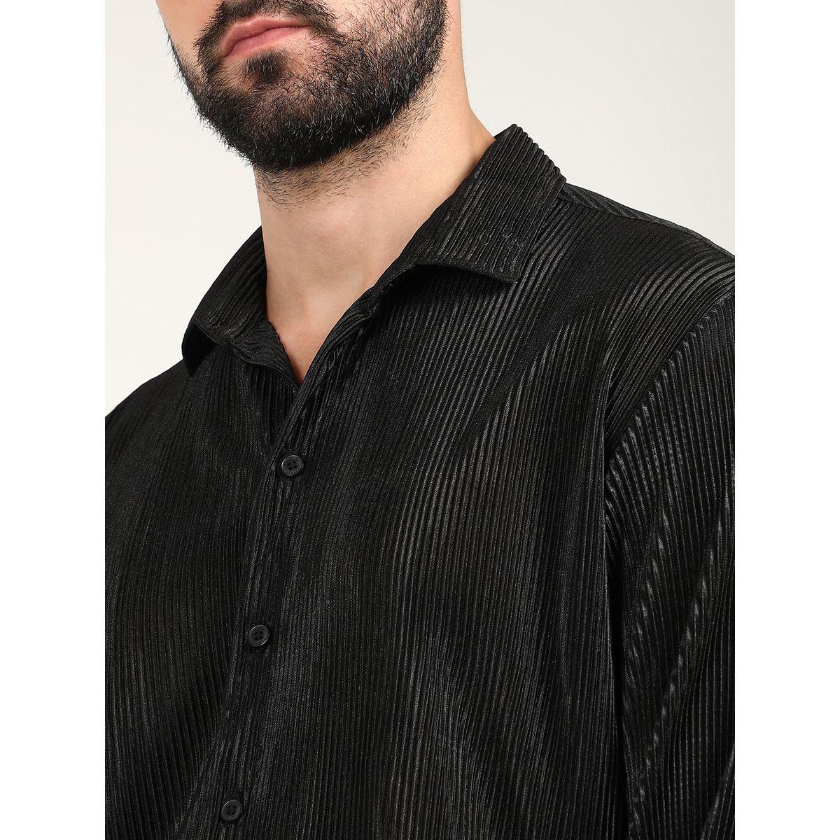 قميص بقصة عادية وتفاصيل بارزة الملمس كامبوس سوترا × ستايلي-men-clothing-shirts-image-2