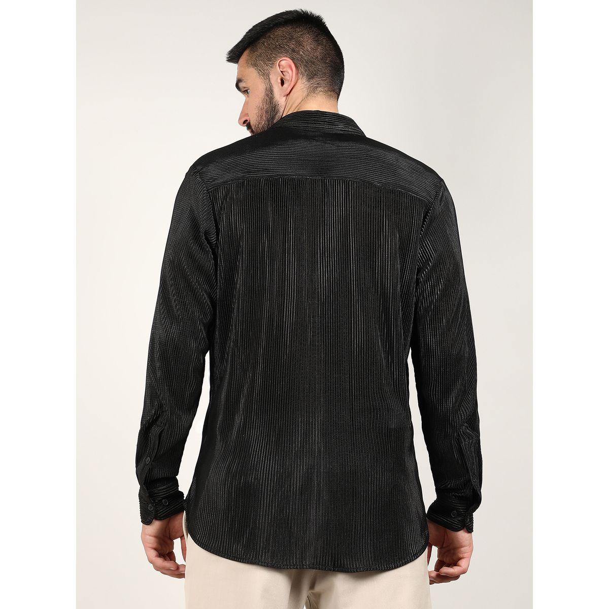 قميص بقصة عادية وتفاصيل بارزة الملمس كامبوس سوترا × ستايلي-men-clothing-shirts-image-3