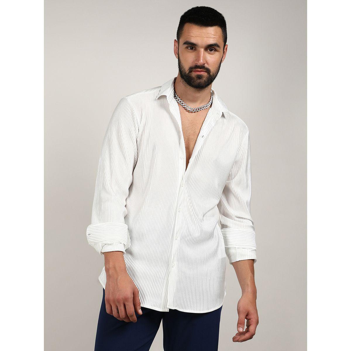 Campus Sutra X Styli  Pleat-Creased Regular Fit Shirt-men-clothing-shirts-image-1