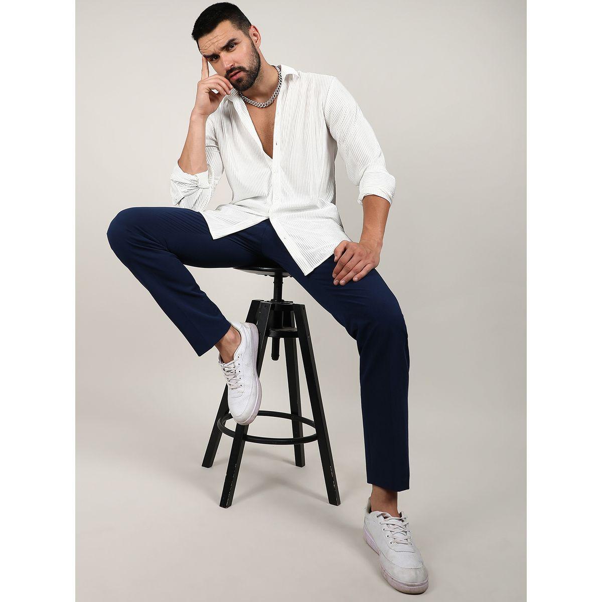 Campus Sutra X Styli  Pleat-Creased Regular Fit Shirt-men-clothing-shirts-image-5