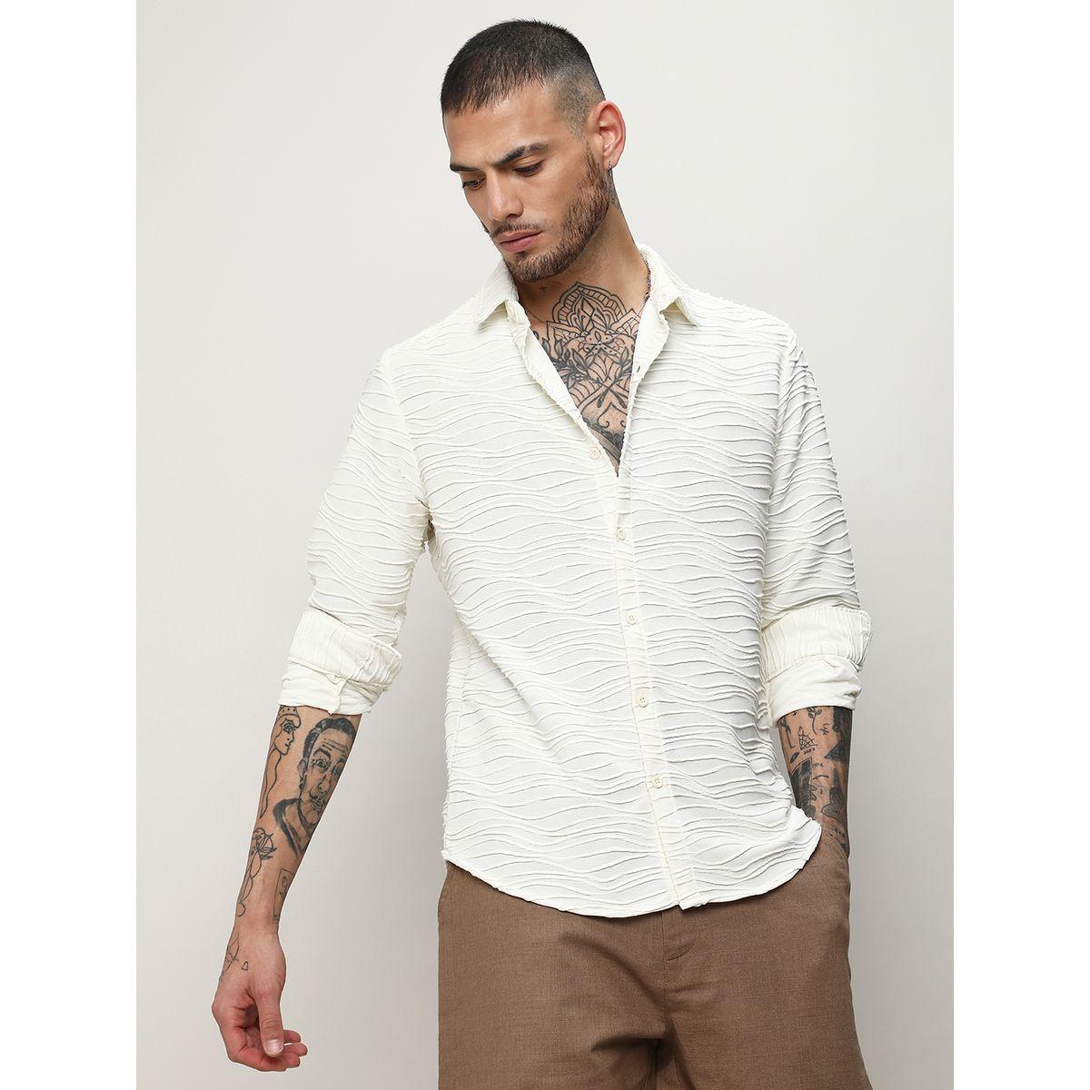 Campus Sutra X Styli  Wave Texture Regular Fit Shirt-men-clothing-shirts-image-1