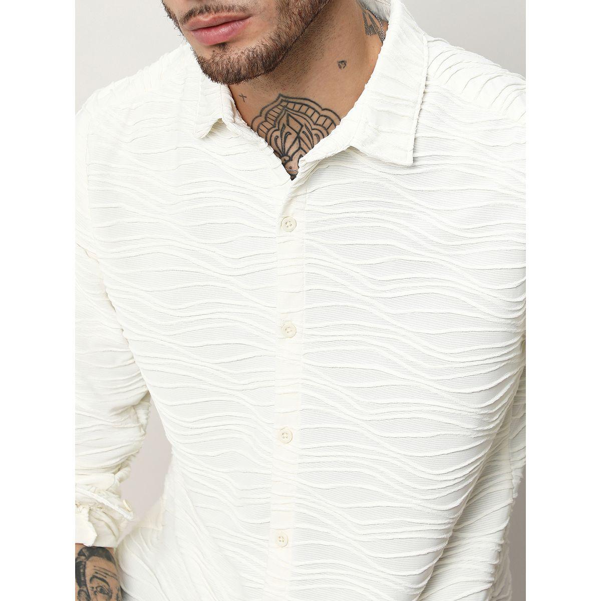 Campus Sutra X Styli  Wave Texture Regular Fit Shirt-men-clothing-shirts-image-2