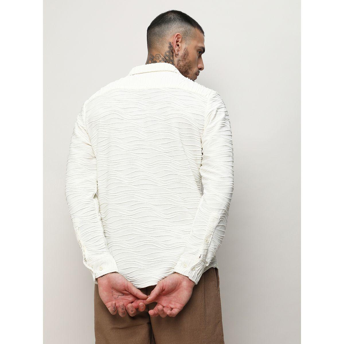 Campus Sutra X Styli  Wave Texture Regular Fit Shirt-men-clothing-shirts-image-3