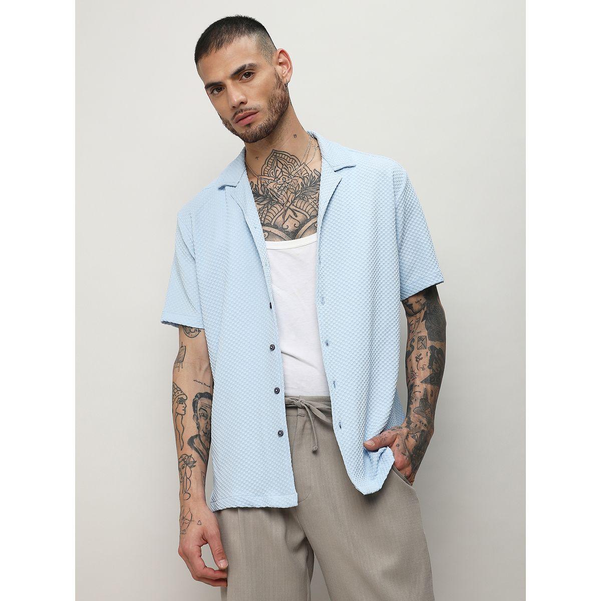 Campus Sutra X Styli  Textured Regular Fit Shirt-men-clothing-shirts-image-1