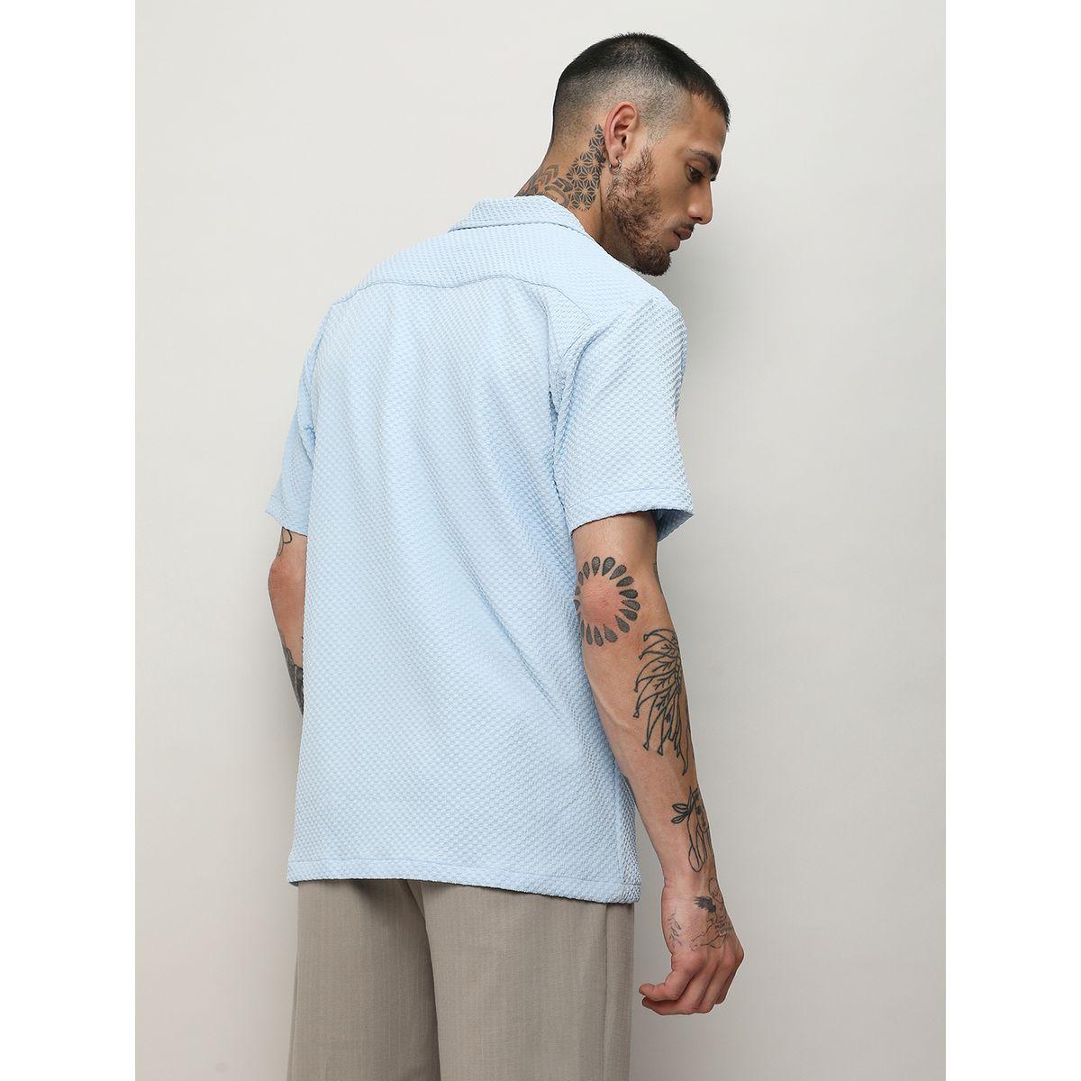 قميص بقصة عادية وتفاصيل بارزة الملمس كامبوس سوترا × ستايلي-men-clothing-shirts-image-3