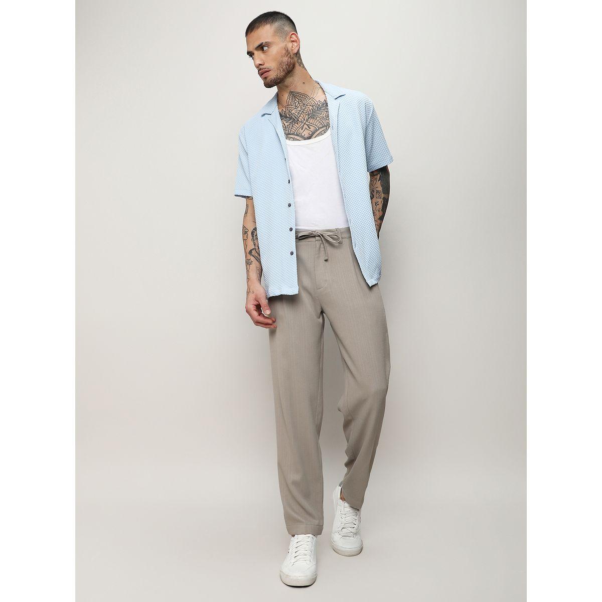 قميص بقصة عادية وتفاصيل بارزة الملمس كامبوس سوترا × ستايلي-men-clothing-shirts-image-4