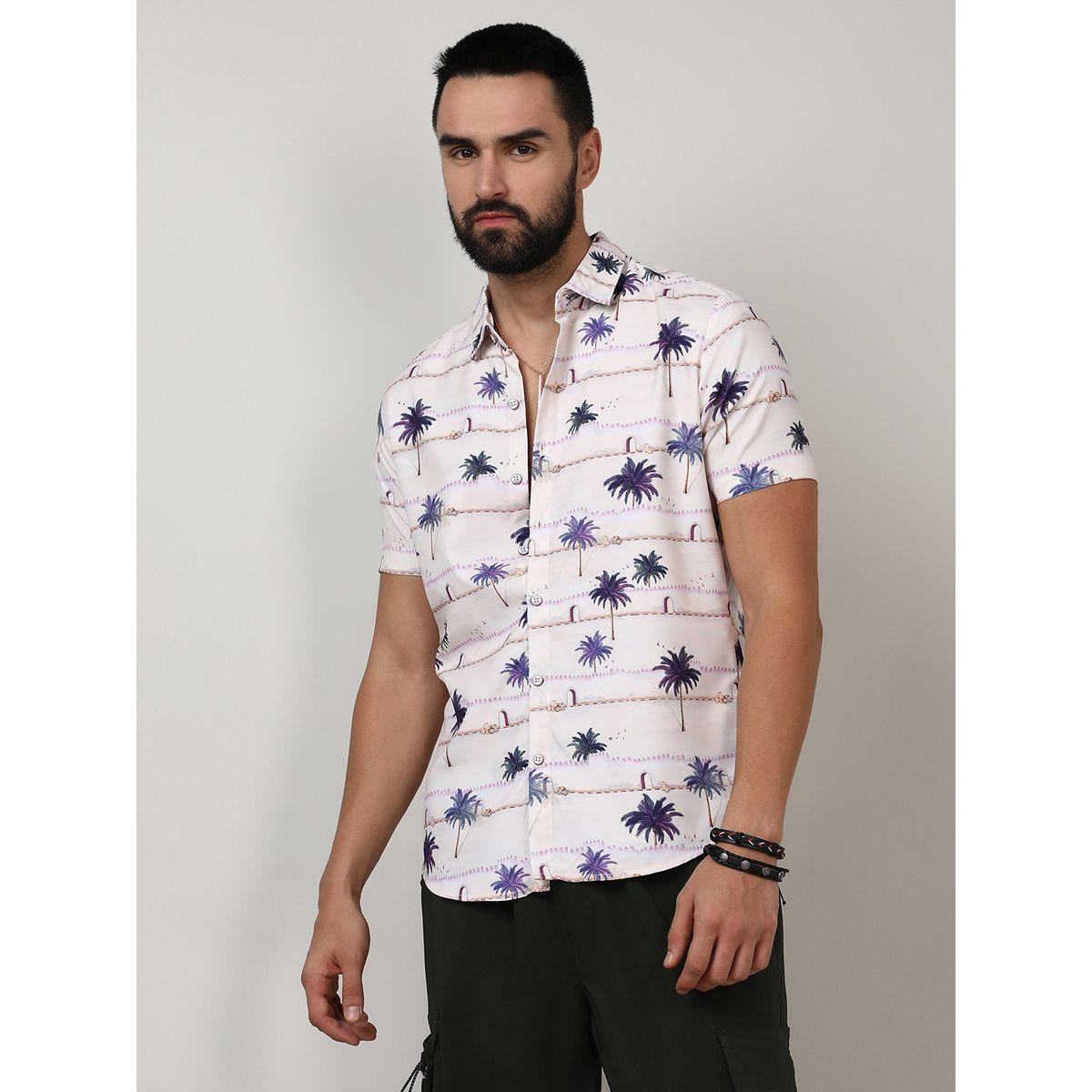 قميص مطبع بطبعة نخل مع قصة عادية كامبوس سوترا × ستايلي-men-clothing-shirts-image-1