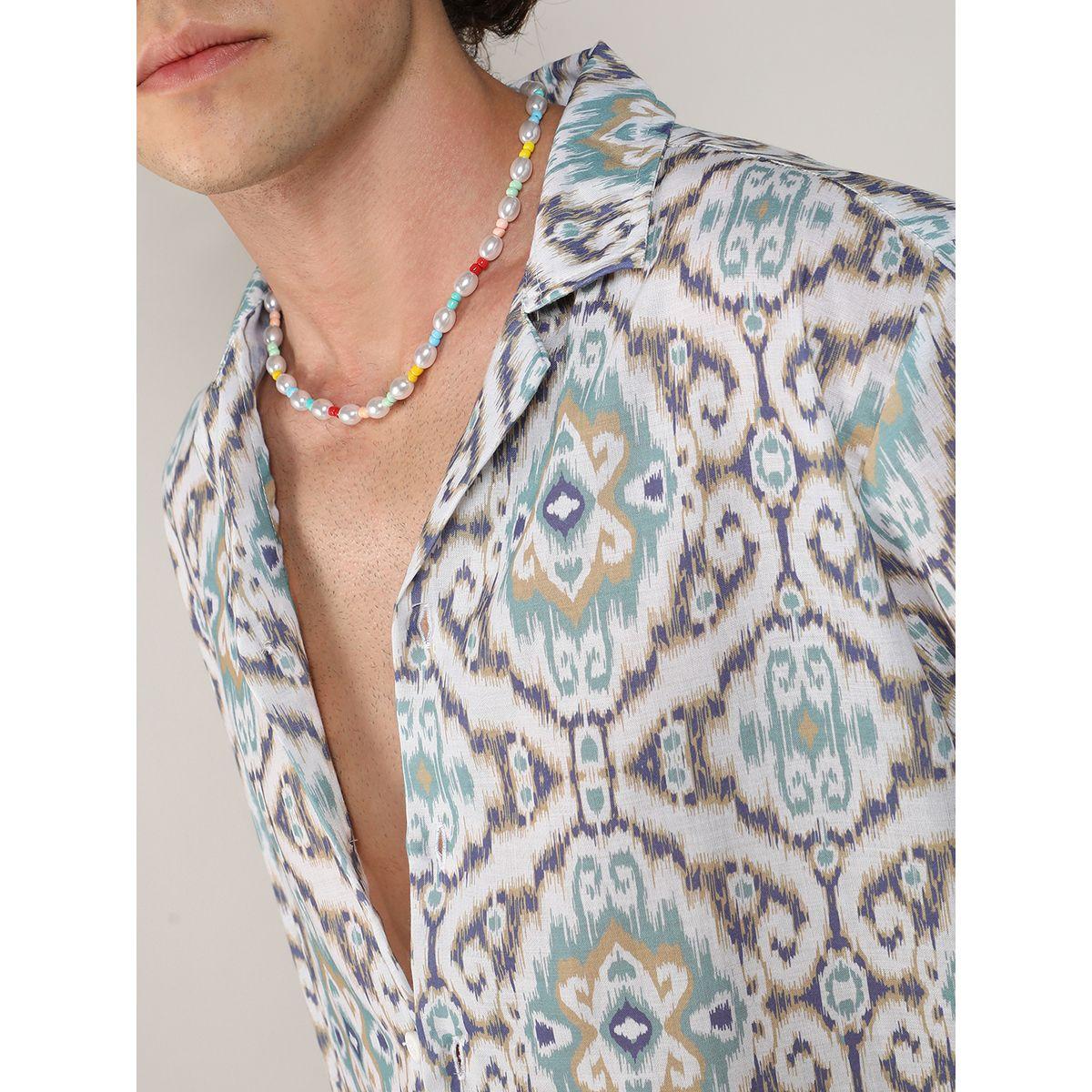 Campus Sutra X Styli  Ikat Print Shirt with Buttons-men-clothing-shirts-image-2