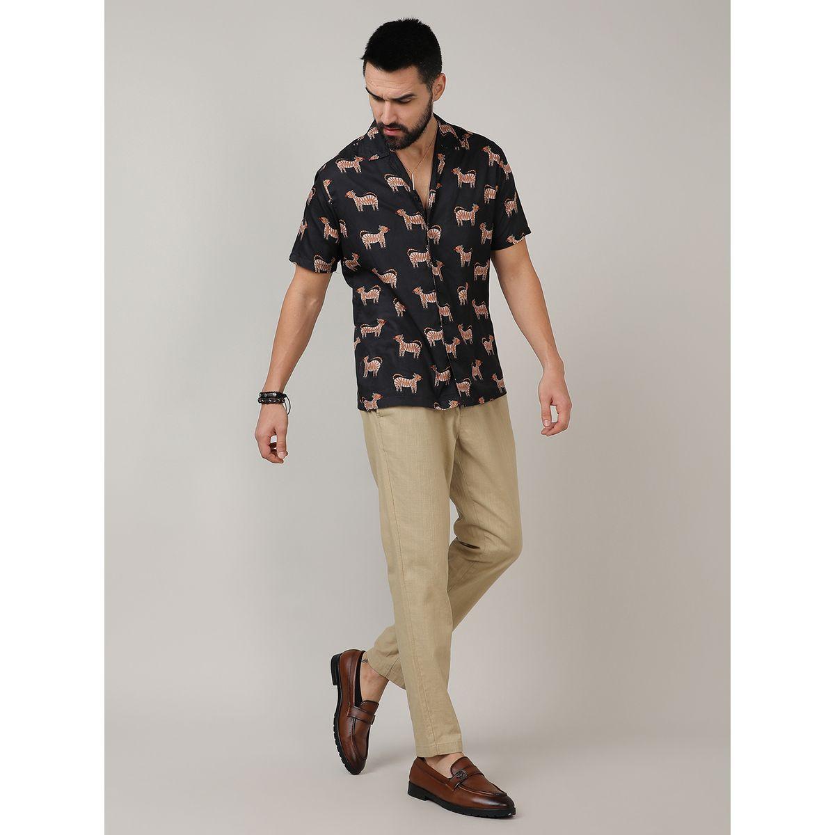 Campus Sutra X Styli  Tiger Print Casual Shirt with Buttons-men-clothing-shirts-image-4