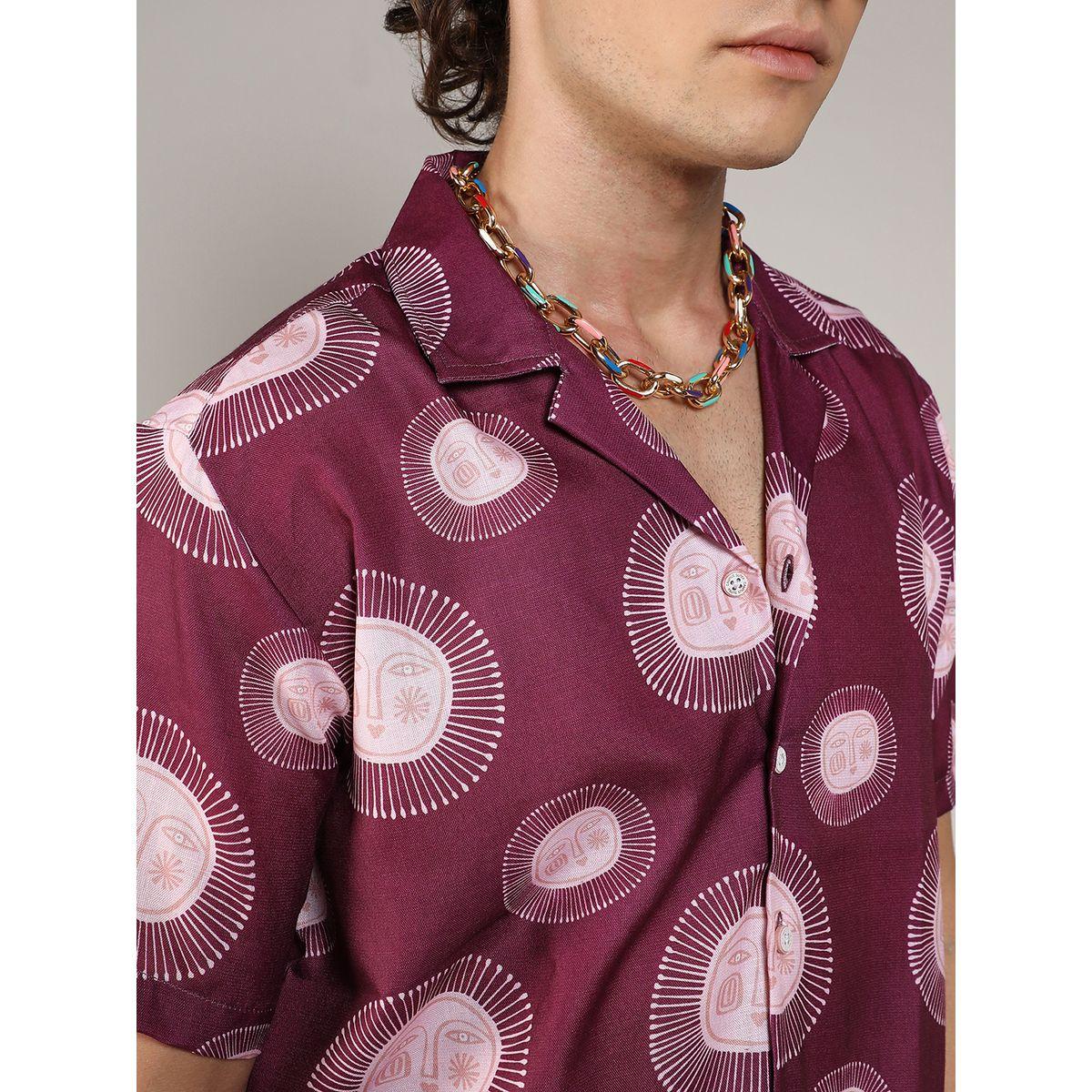 Campus Sutra X Styli  Graphic Print Casual Shirt with Buttons-men-clothing-shirts-image-2