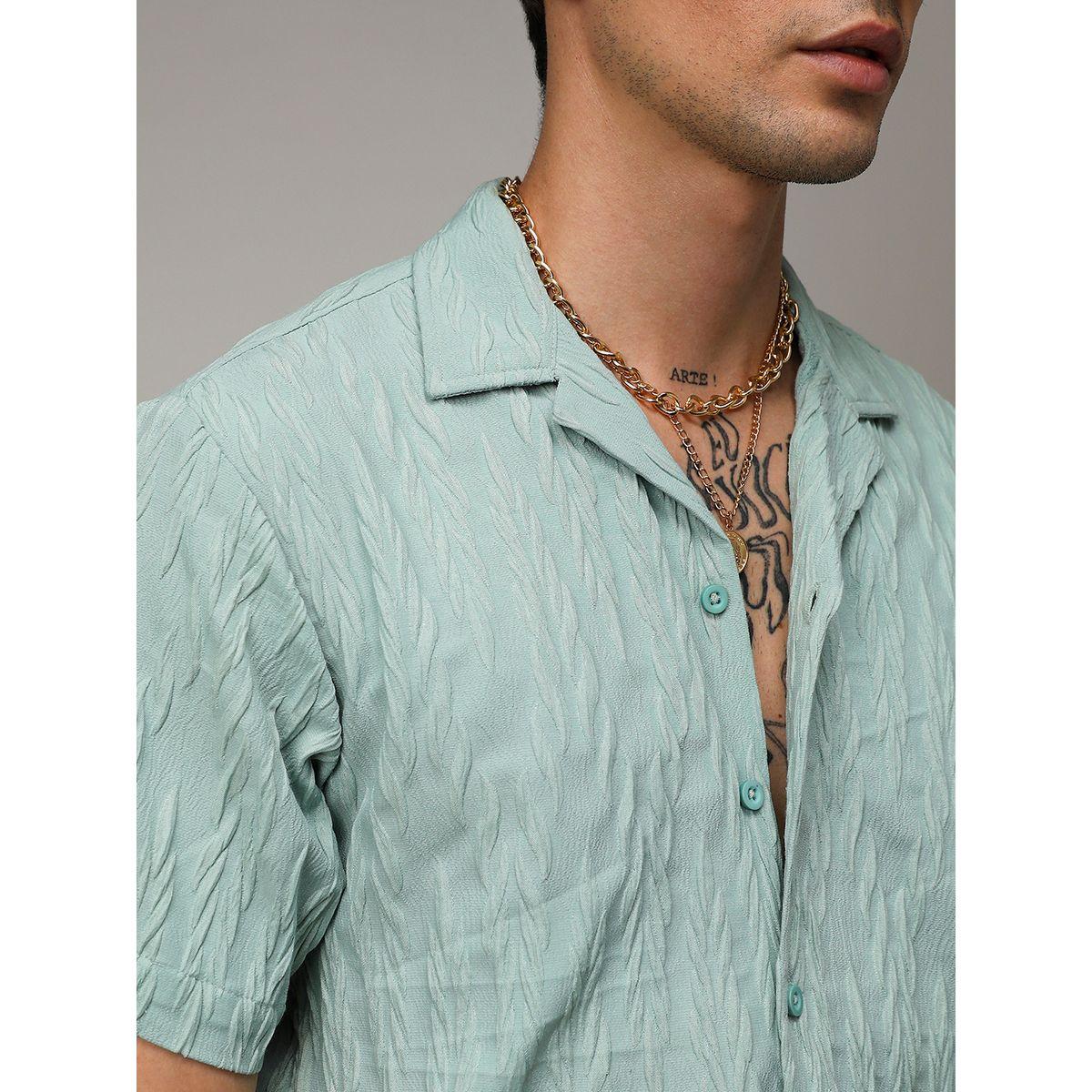 Campus Sutra X Styli  Cable Textured Casual Shirt-men-clothing-shirts-image-2