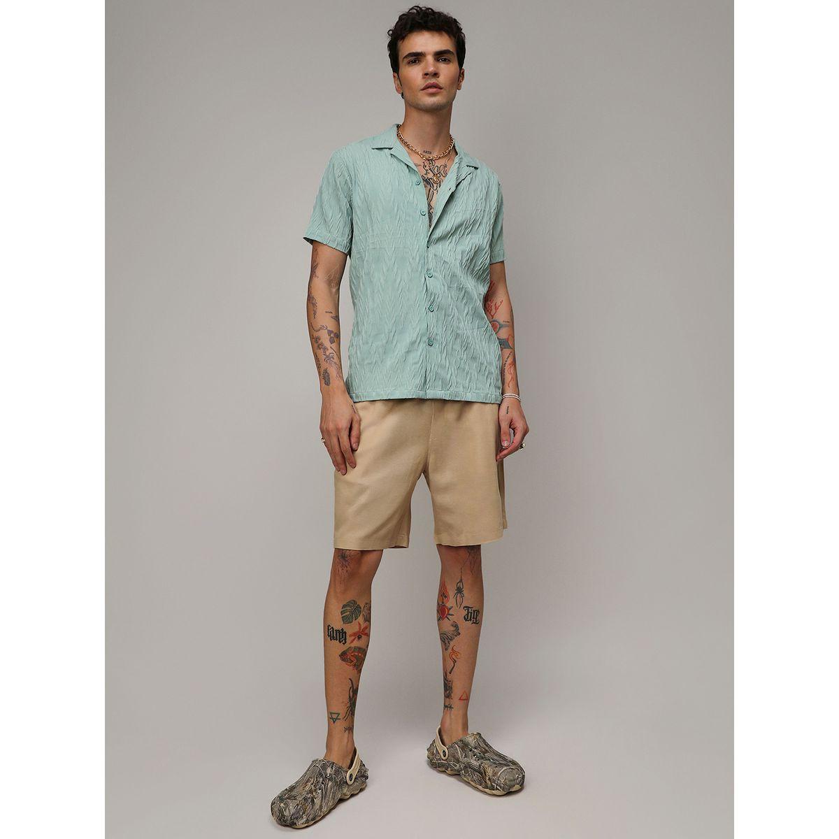 Campus Sutra X Styli  Cable Textured Casual Shirt-men-clothing-shirts-image-4