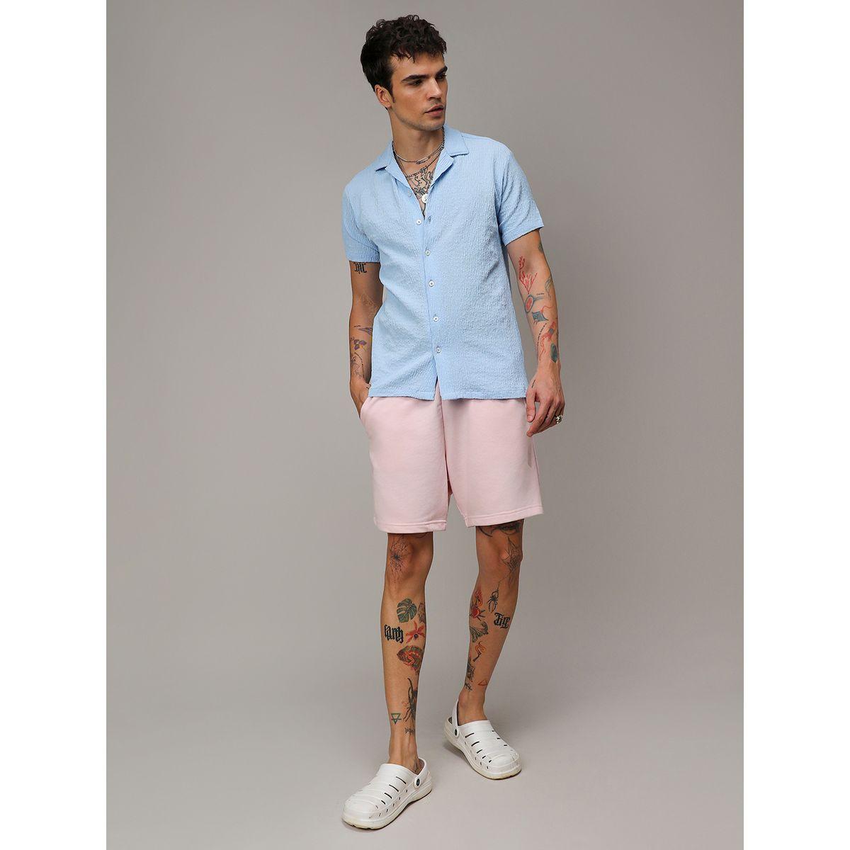 Campus Sutra X Styli  Solid Crease Textured Shirt-men-clothing-shirts-image-4