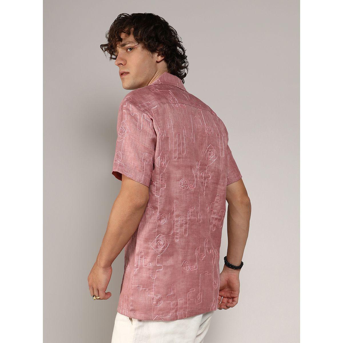 Campus Sutra X Styli  Embroidery Pattern Regular Shirt with Buttons-men-clothing-shirts-image-3