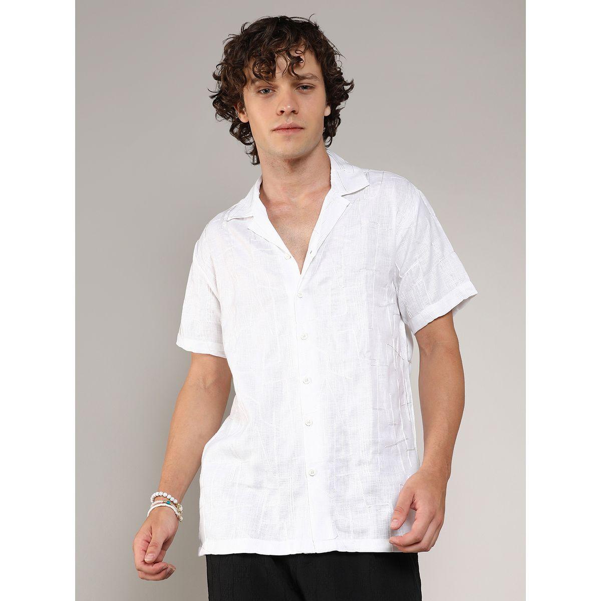 Campus Sutra X Styli  Embroidery Pattern Regular Shirt with Buttons-men-clothing-shirts-image-1