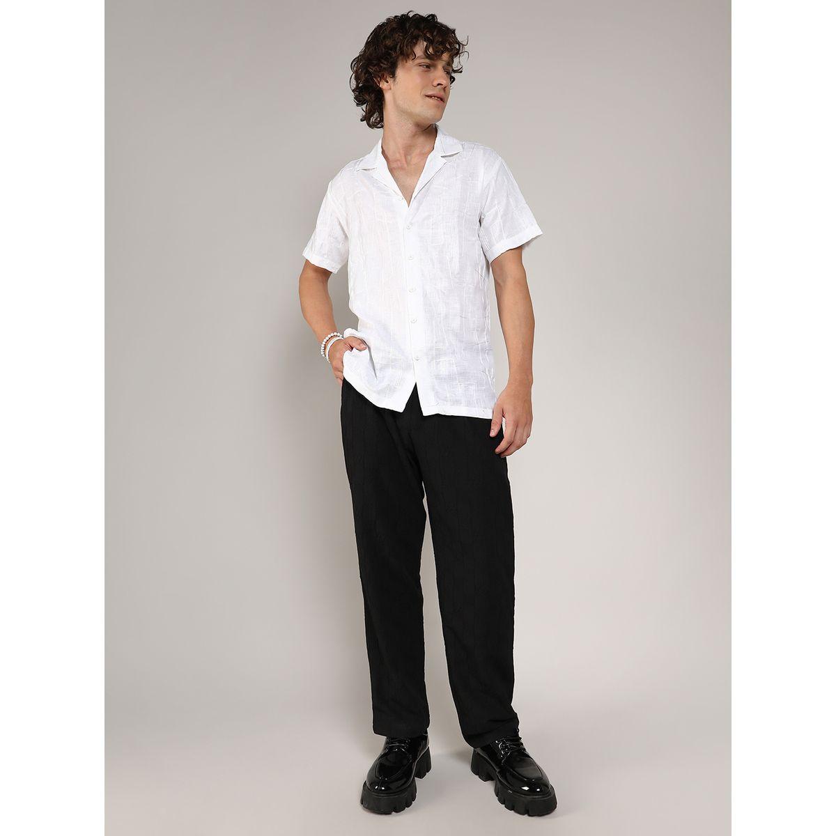 Campus Sutra X Styli  Embroidery Pattern Regular Shirt with Buttons-men-clothing-shirts-image-4