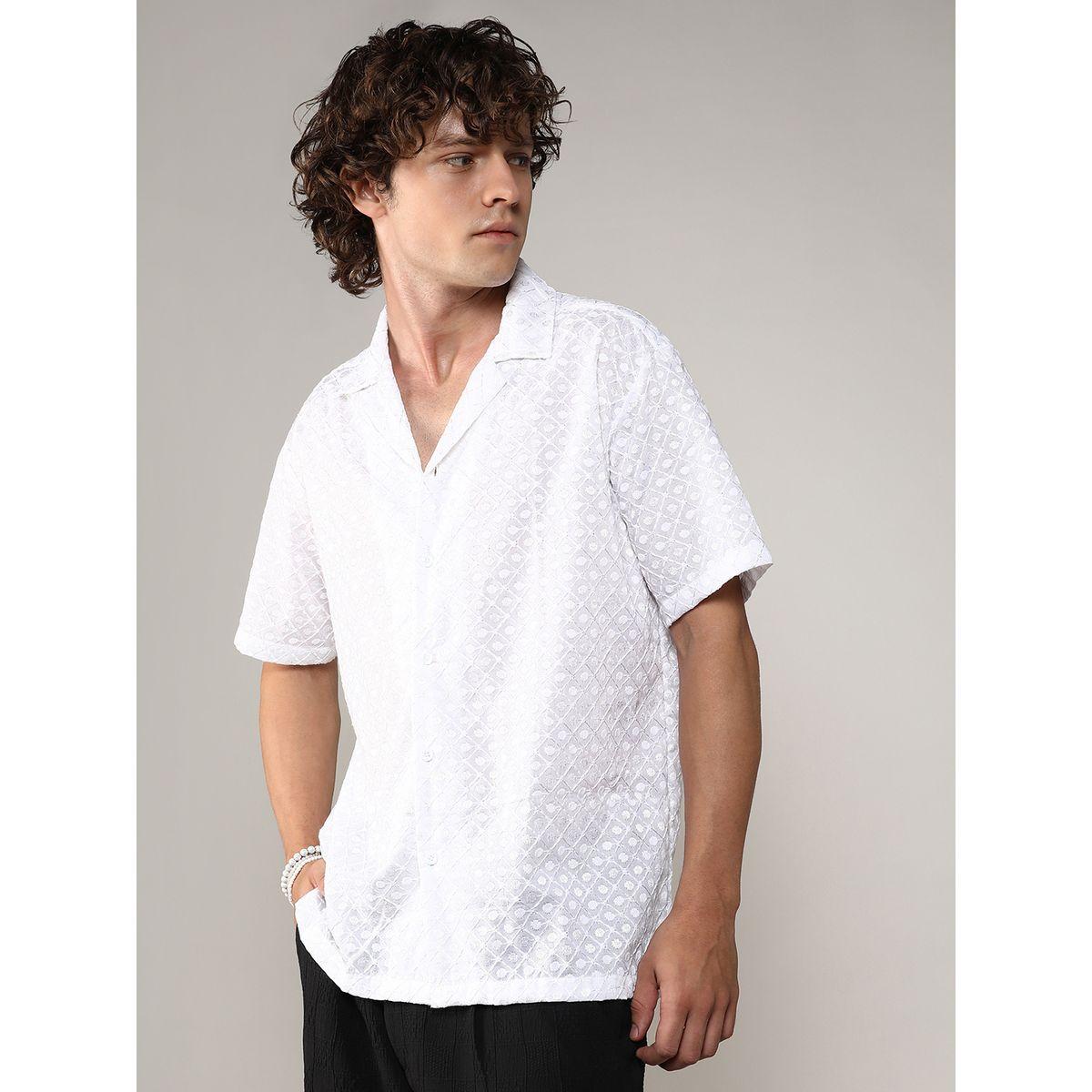Campus Sutra X Styli  Embroidery Pattern Regular Shirt with Buttons-men-clothing-shirts-image-1