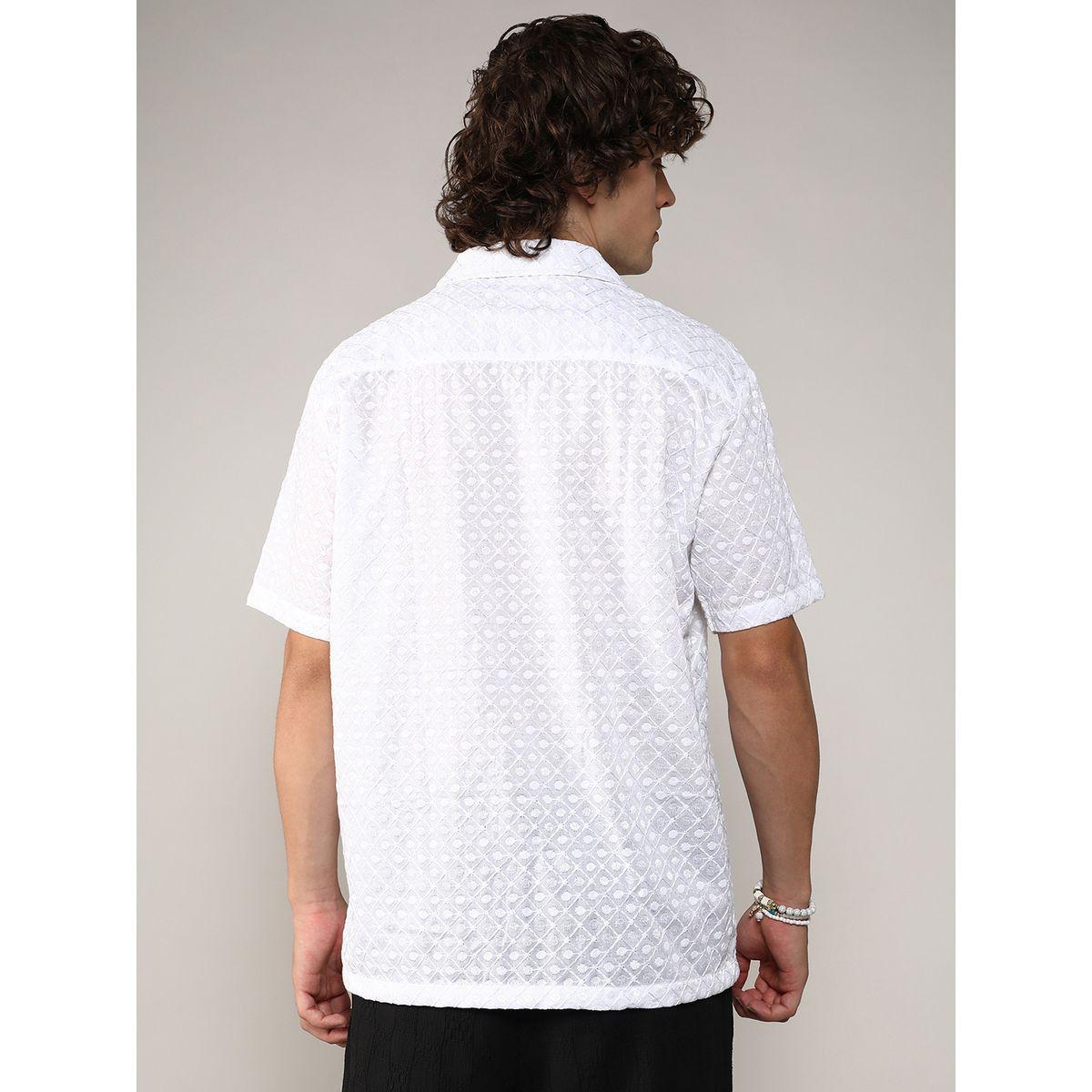 Campus Sutra X Styli  Embroidery Pattern Regular Shirt with Buttons-men-clothing-shirts-image-3