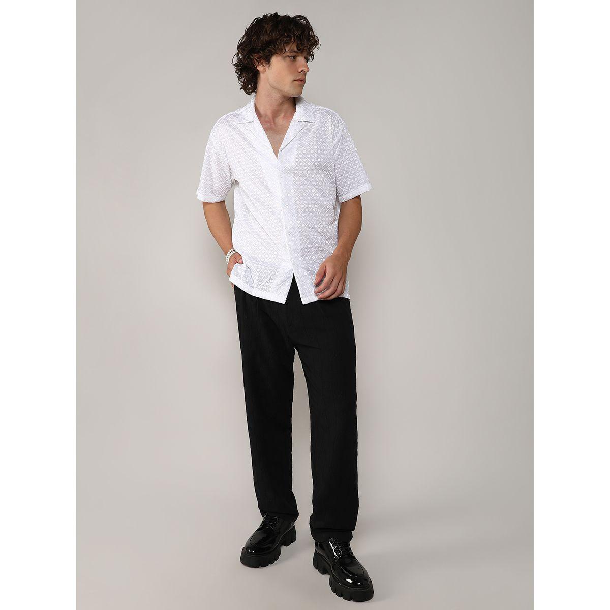 Campus Sutra X Styli  Embroidery Pattern Regular Shirt with Buttons-men-clothing-shirts-image-4