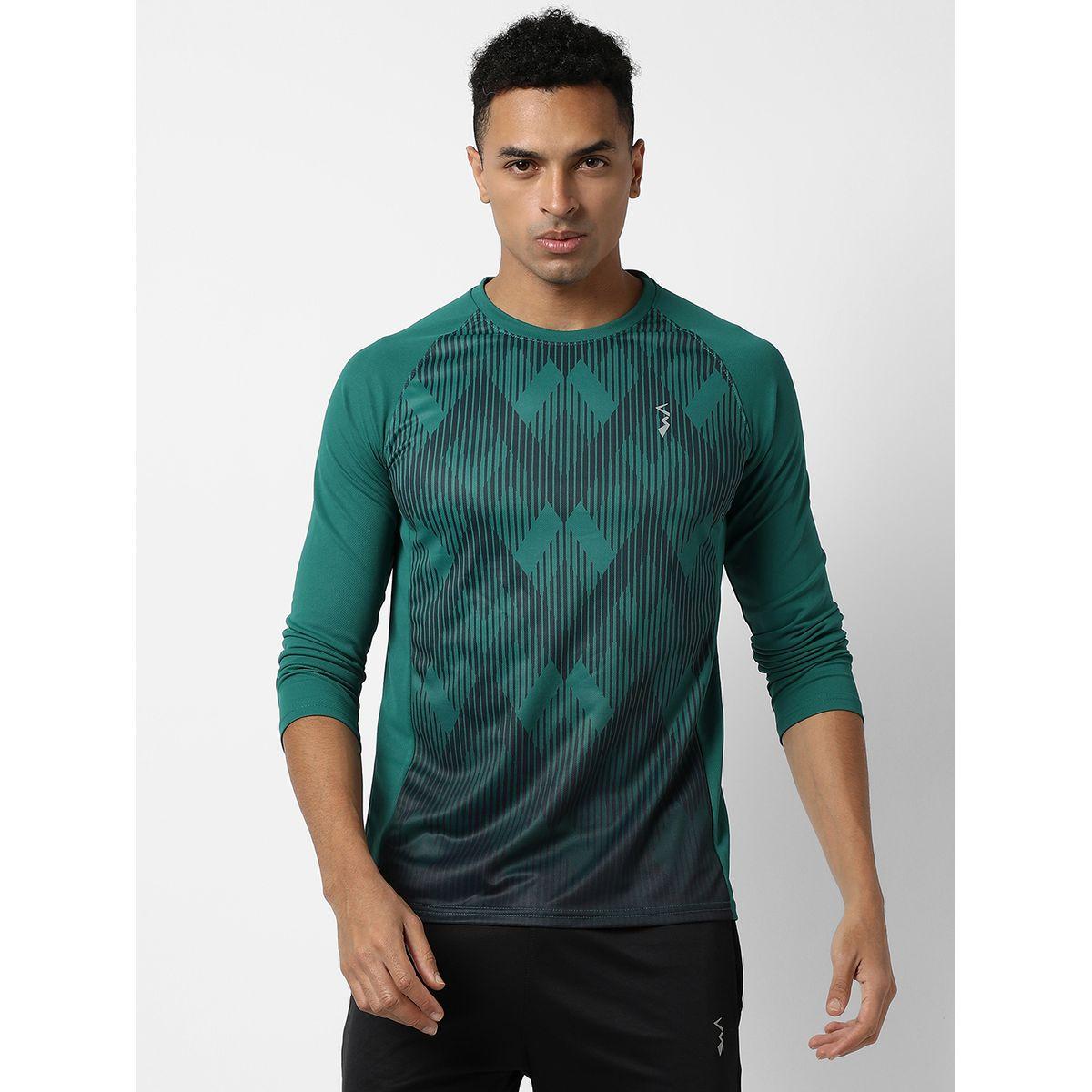 Campus Sutra X Styli  Geometric Print Activewear T-Shirt with Long Sleeve-men-clothing-sportswearandactivewear-tshirtsandpolos-image-1